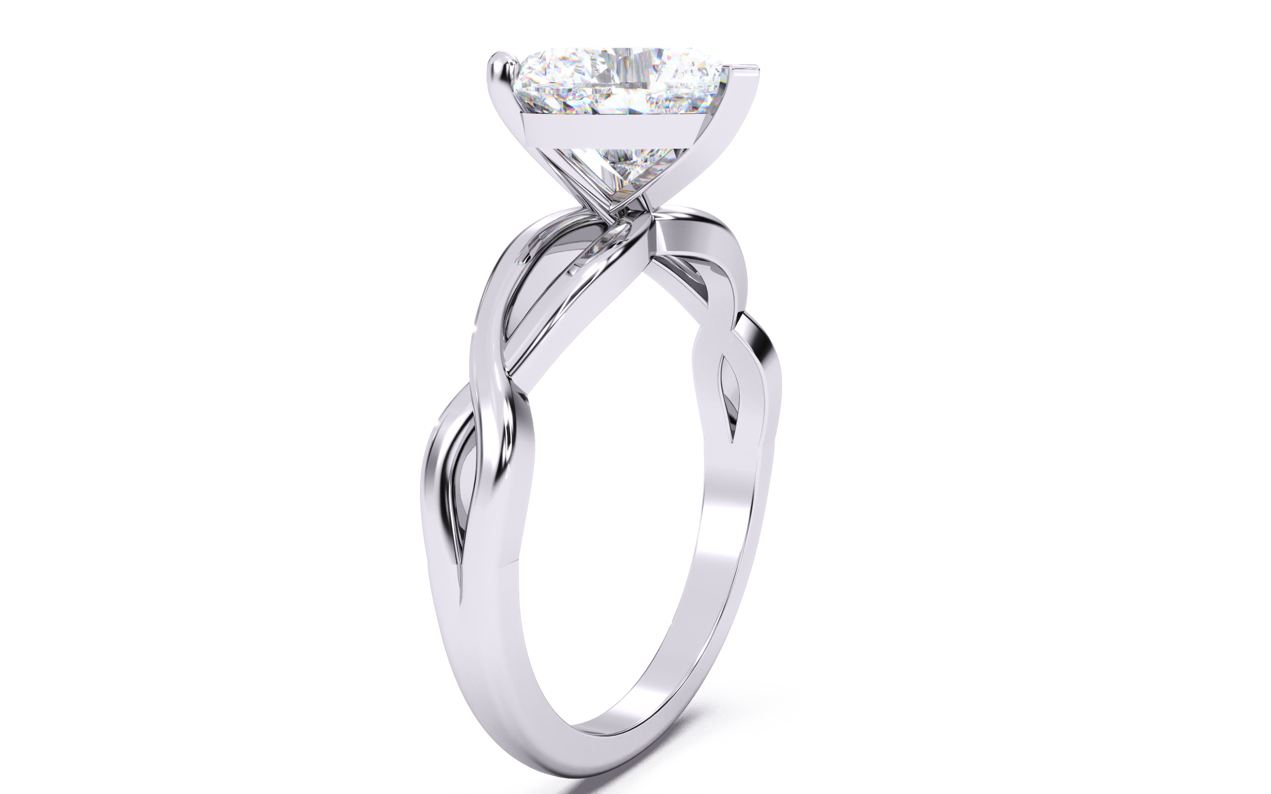 Heart Diamond Solitaire Ring 3D print model 3D print model_16