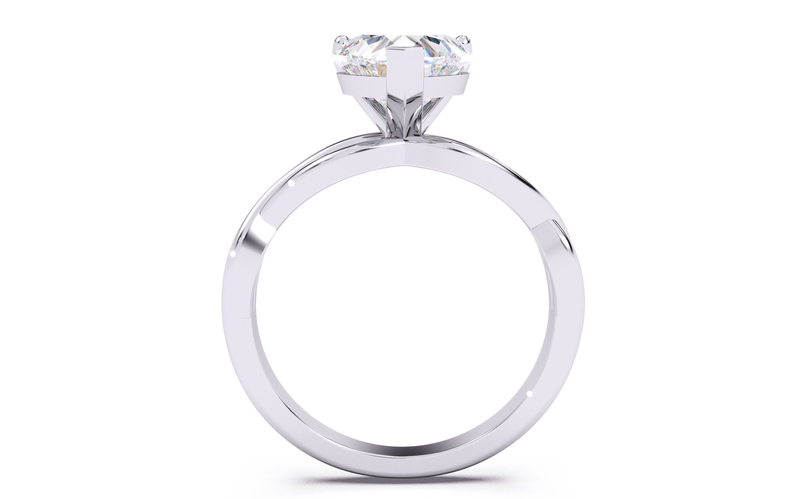 Heart Diamond Solitaire Ring 3D print model 3D print model_3