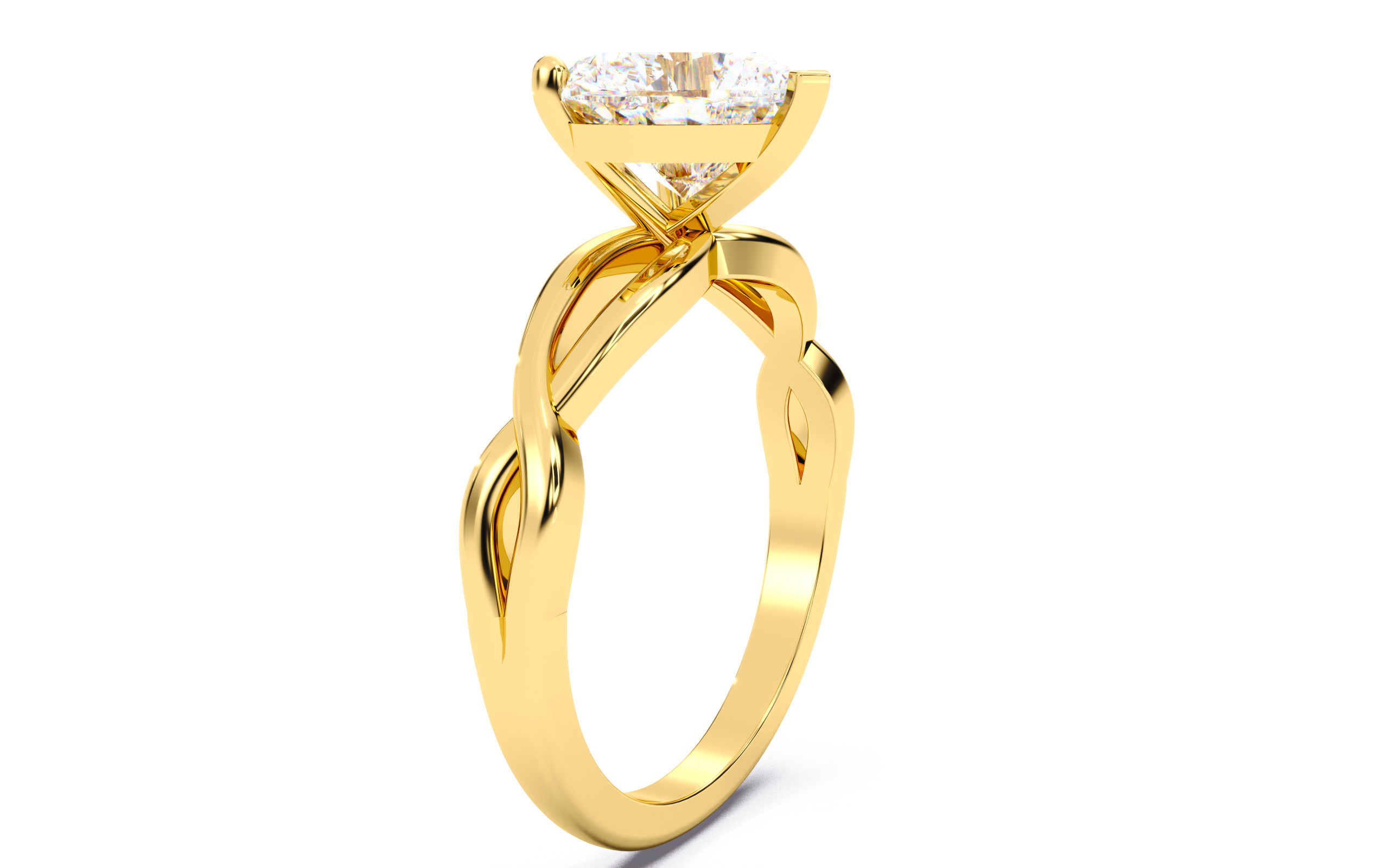 Heart Diamond Solitaire Ring 3D print model 3D print model_18