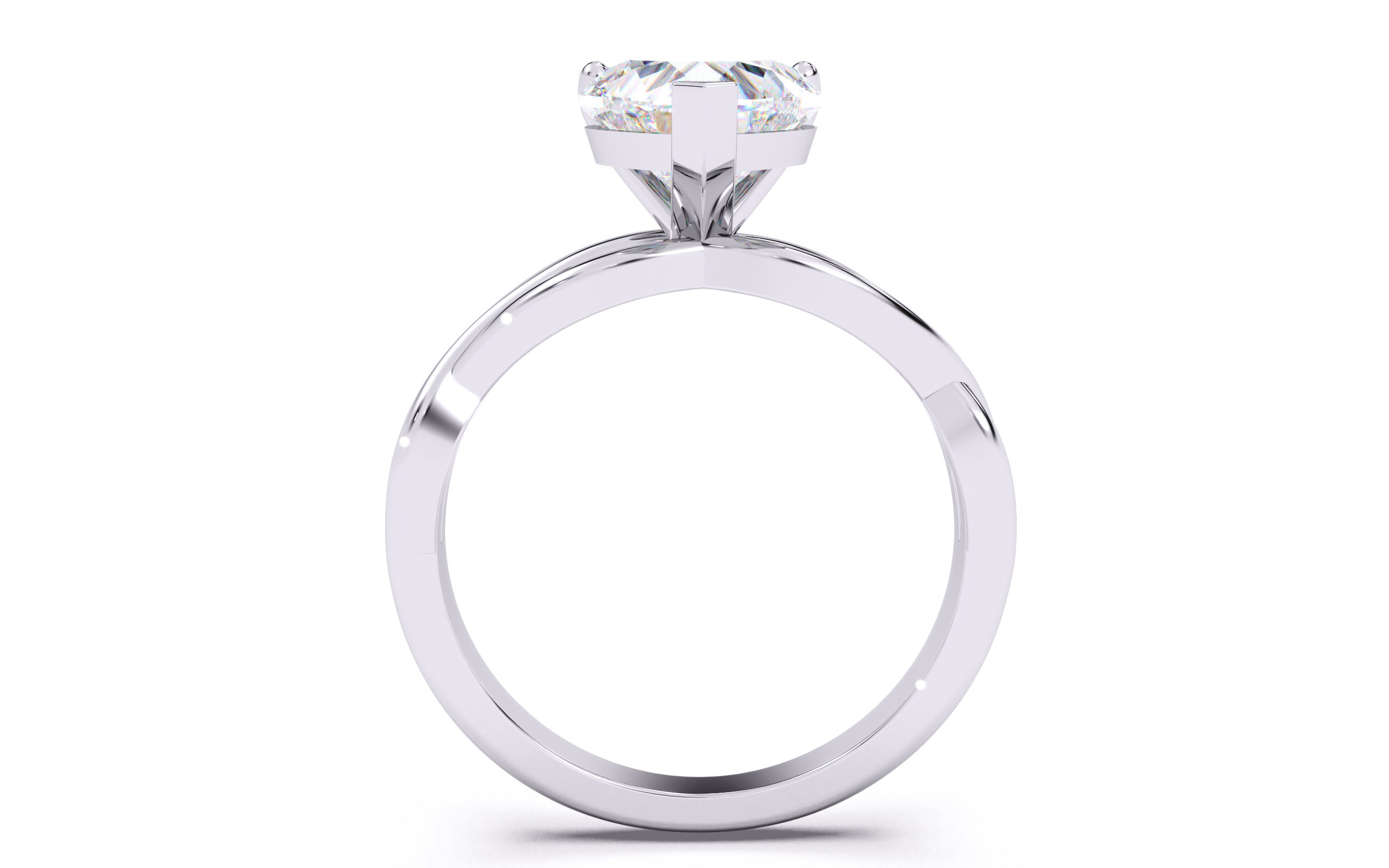 Heart Diamond Solitaire Ring 3D print model 3D print model_24