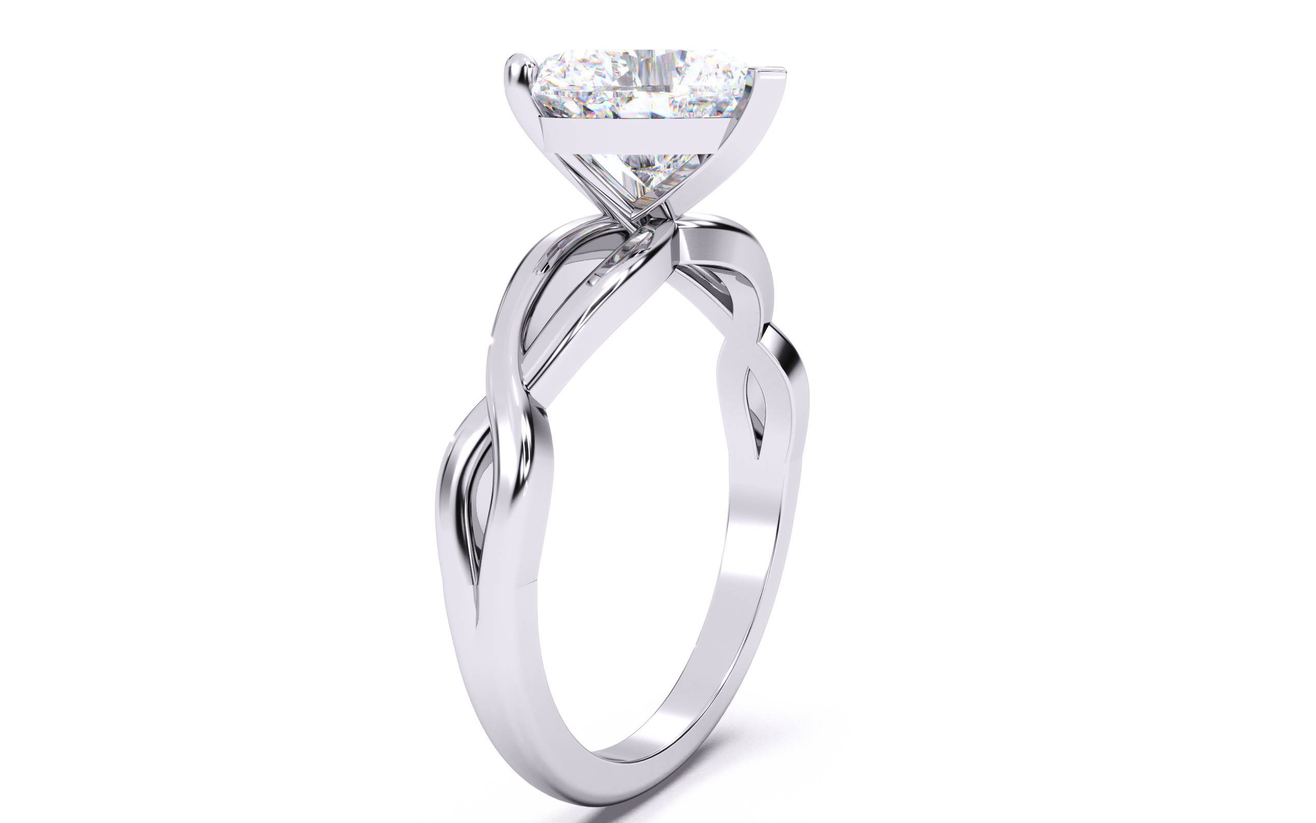Heart Diamond Solitaire Ring 3D print model 3D print model_15