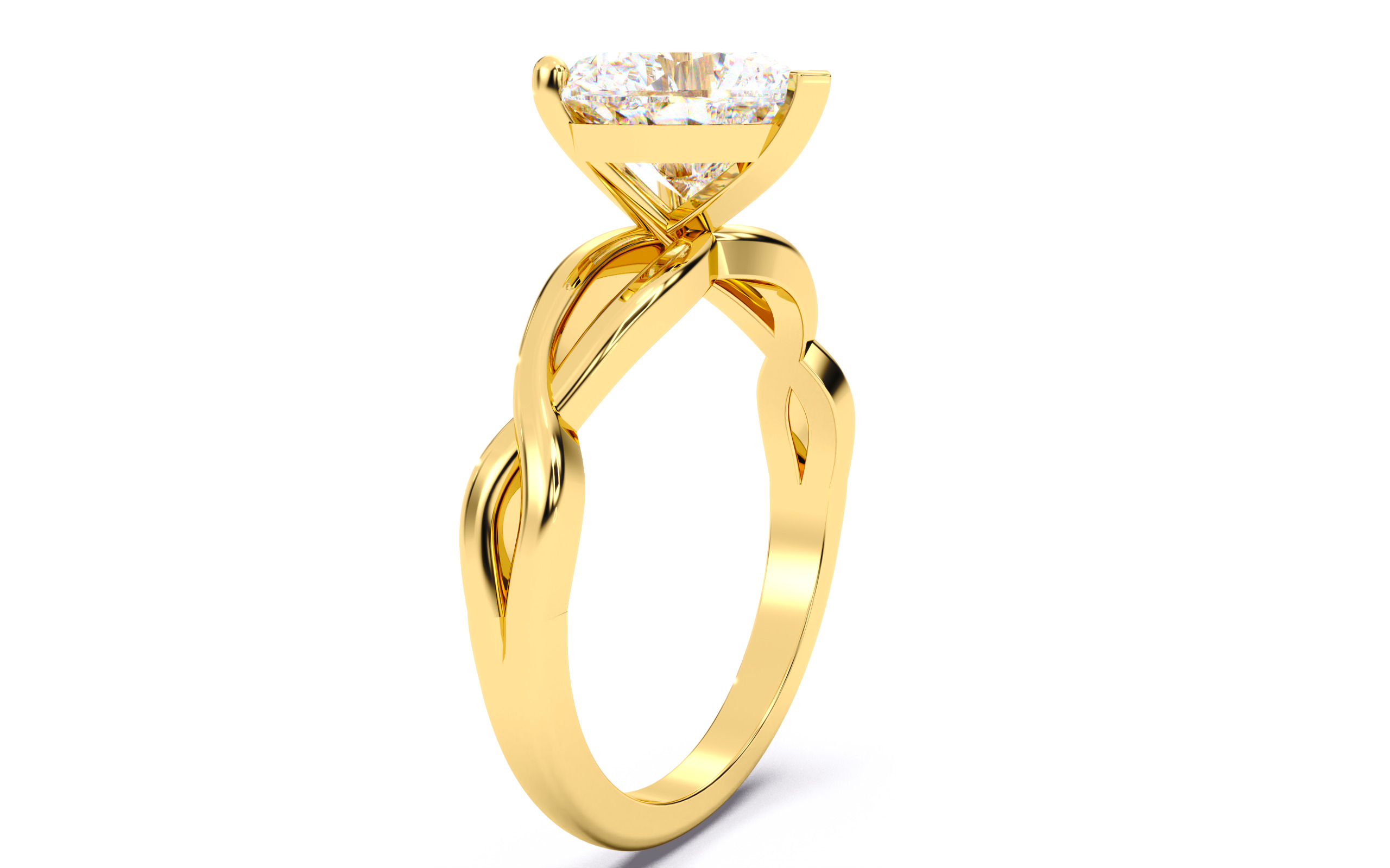 Heart Diamond Solitaire Ring 3D print model 3D print model_17