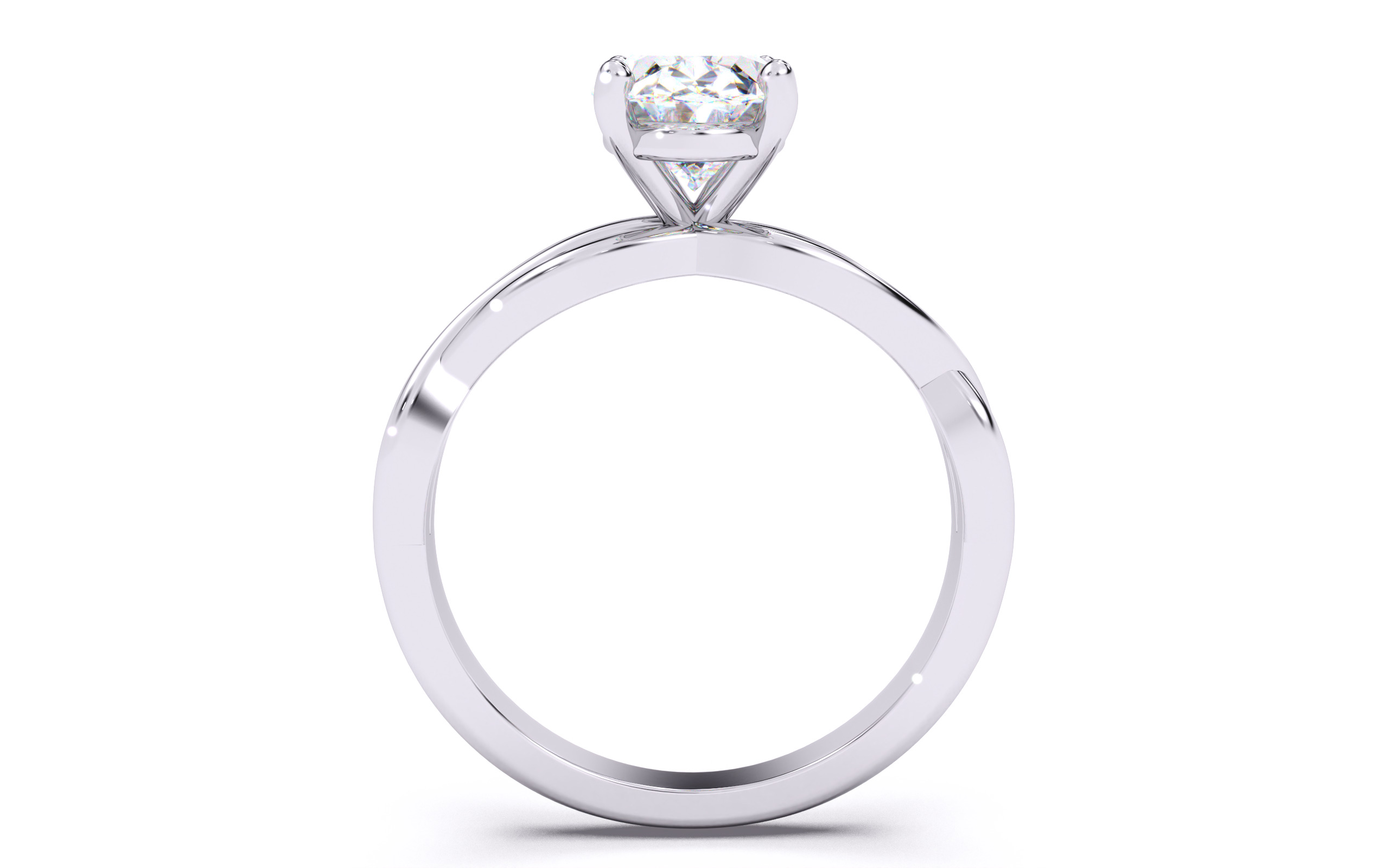 Oval Diamond Solitaire Ring 3D print model 3D print model_24