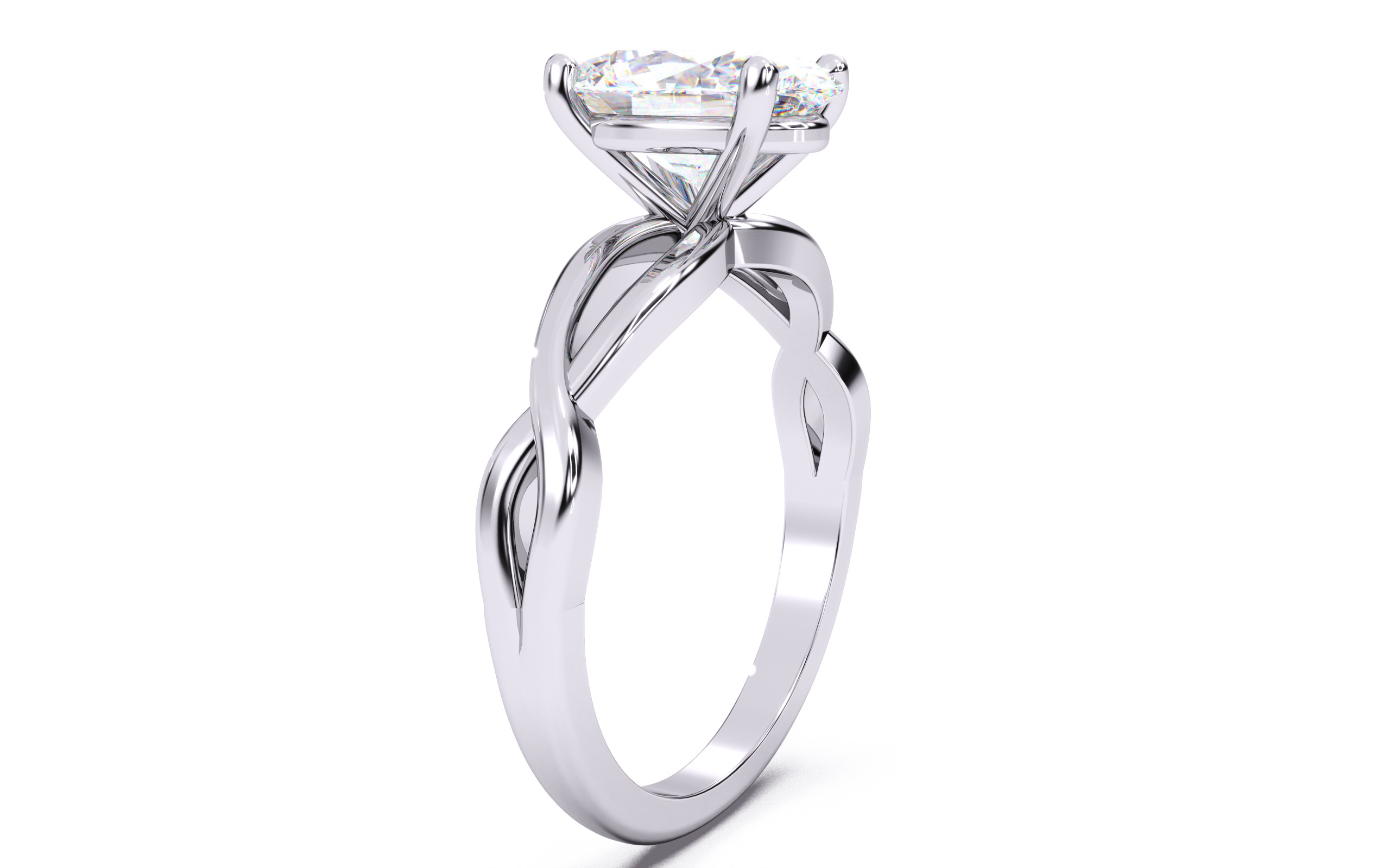 Oval Diamond Solitaire Ring 3D print model 3D print model_16