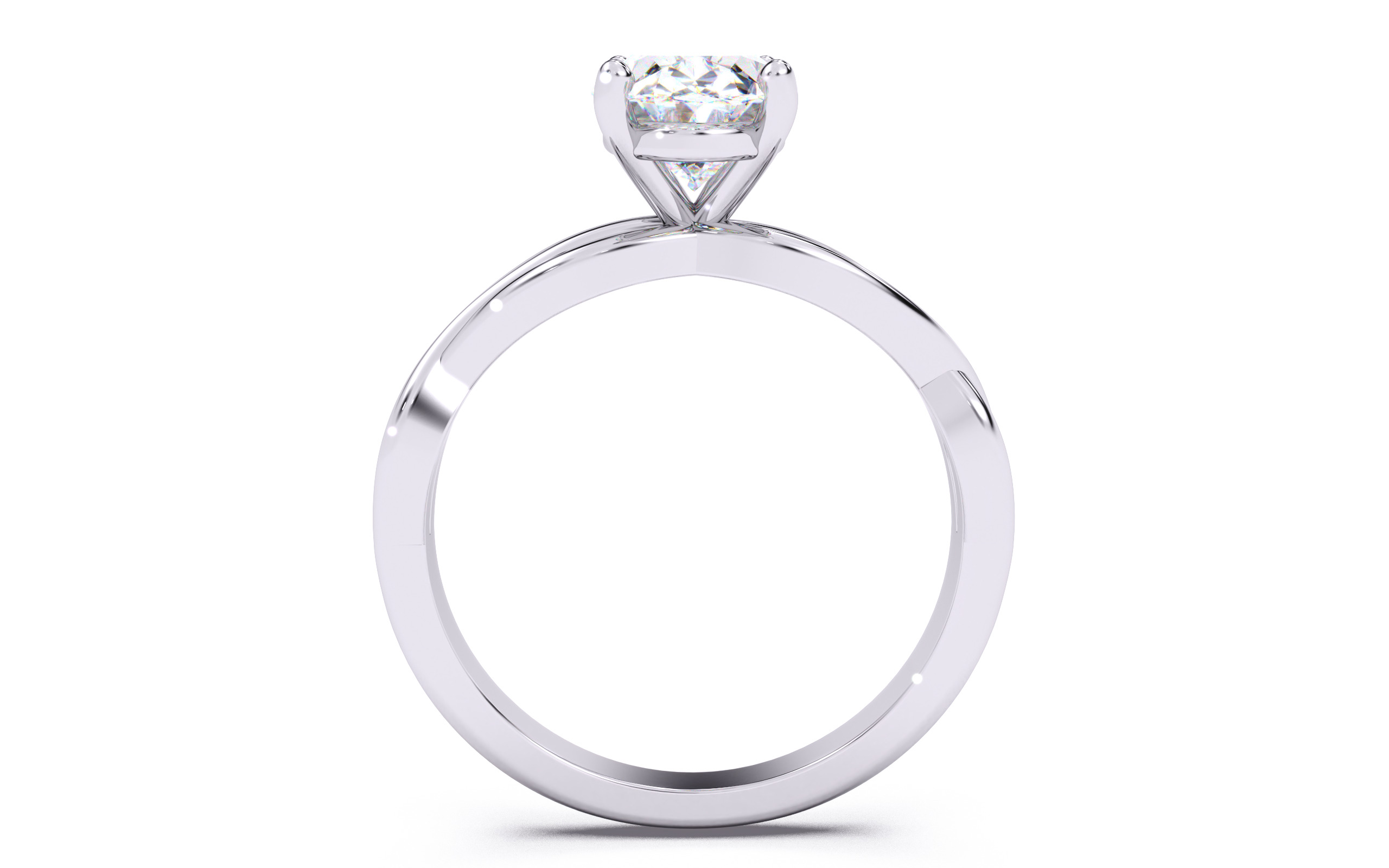 Oval Diamond Solitaire Ring 3D print model 3D print model_3