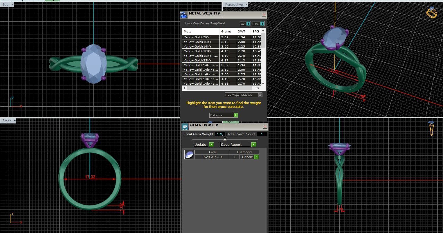 Oval Diamond Solitaire Ring 3D print model 3D print model_25