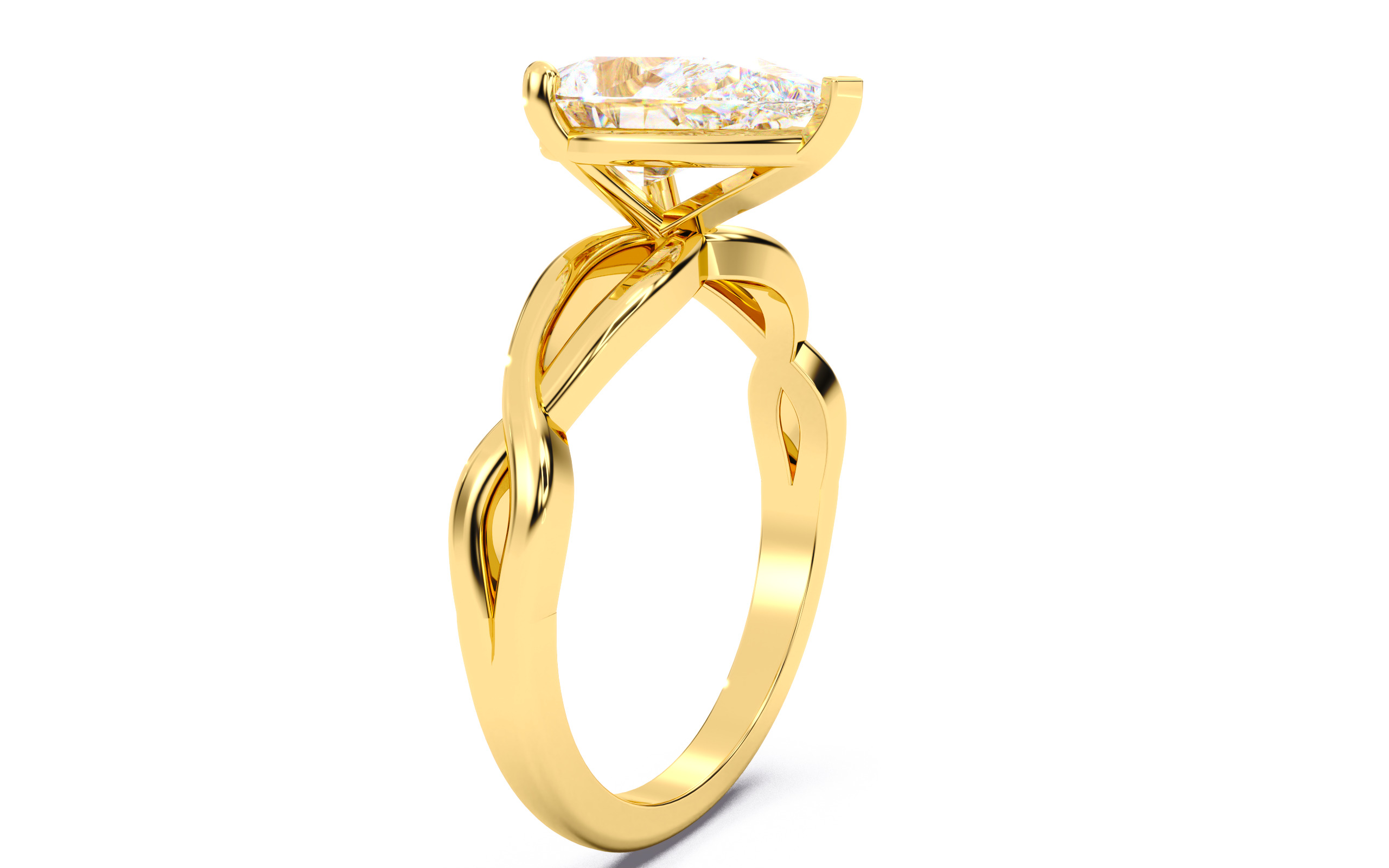 Pear Diamond Solitaire Ring 3D print model 3D print model_18