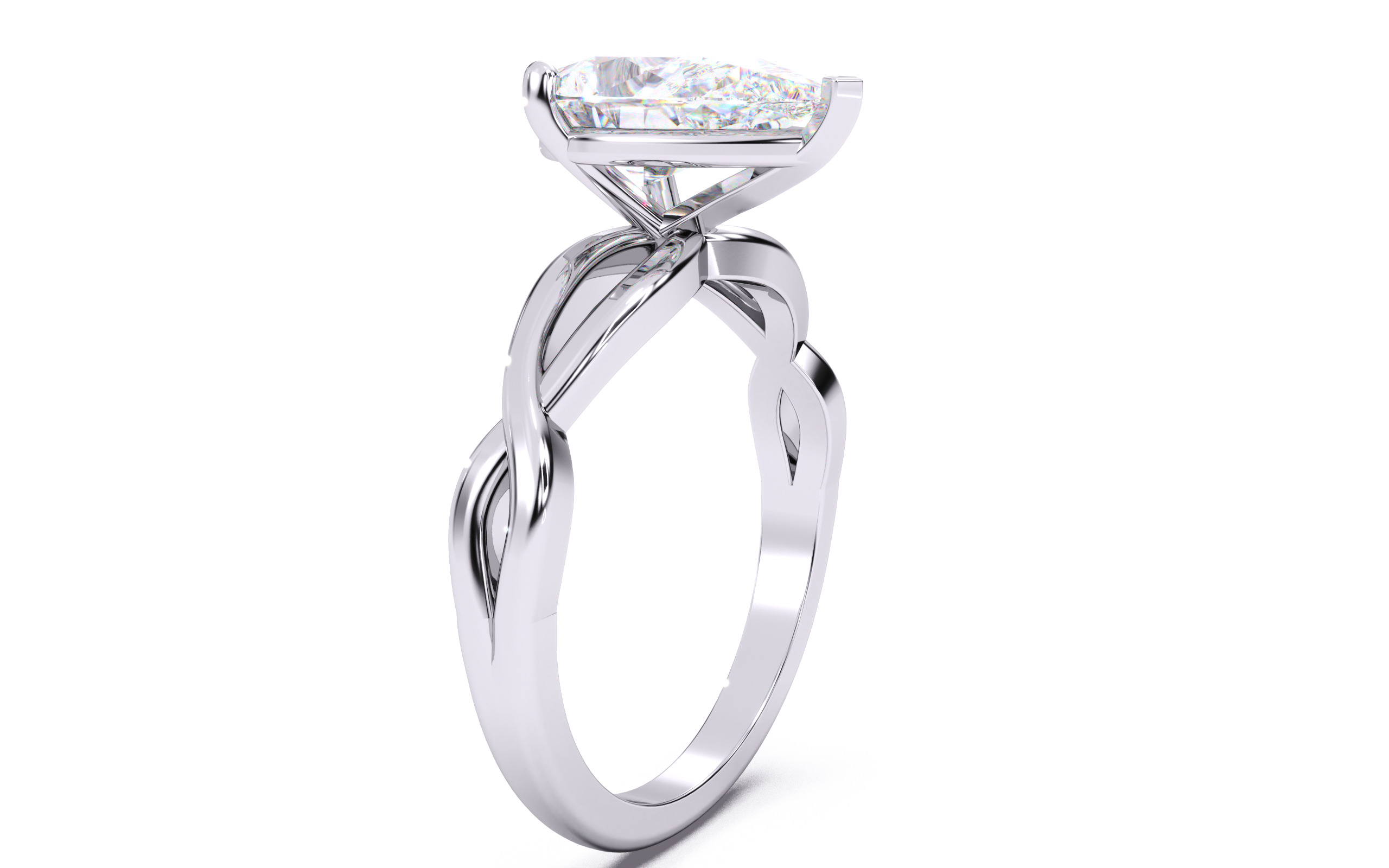 Pear Diamond Solitaire Ring 3D print model 3D print model_16