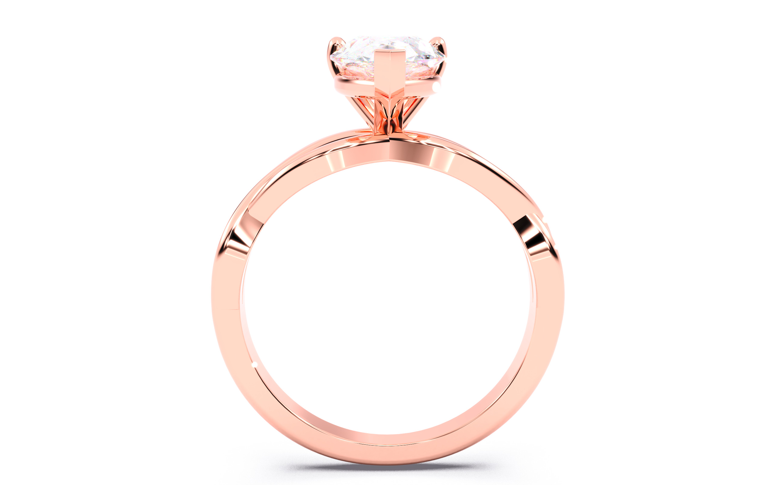Pear Diamond Solitaire Ring 3D print model 3D print model_23