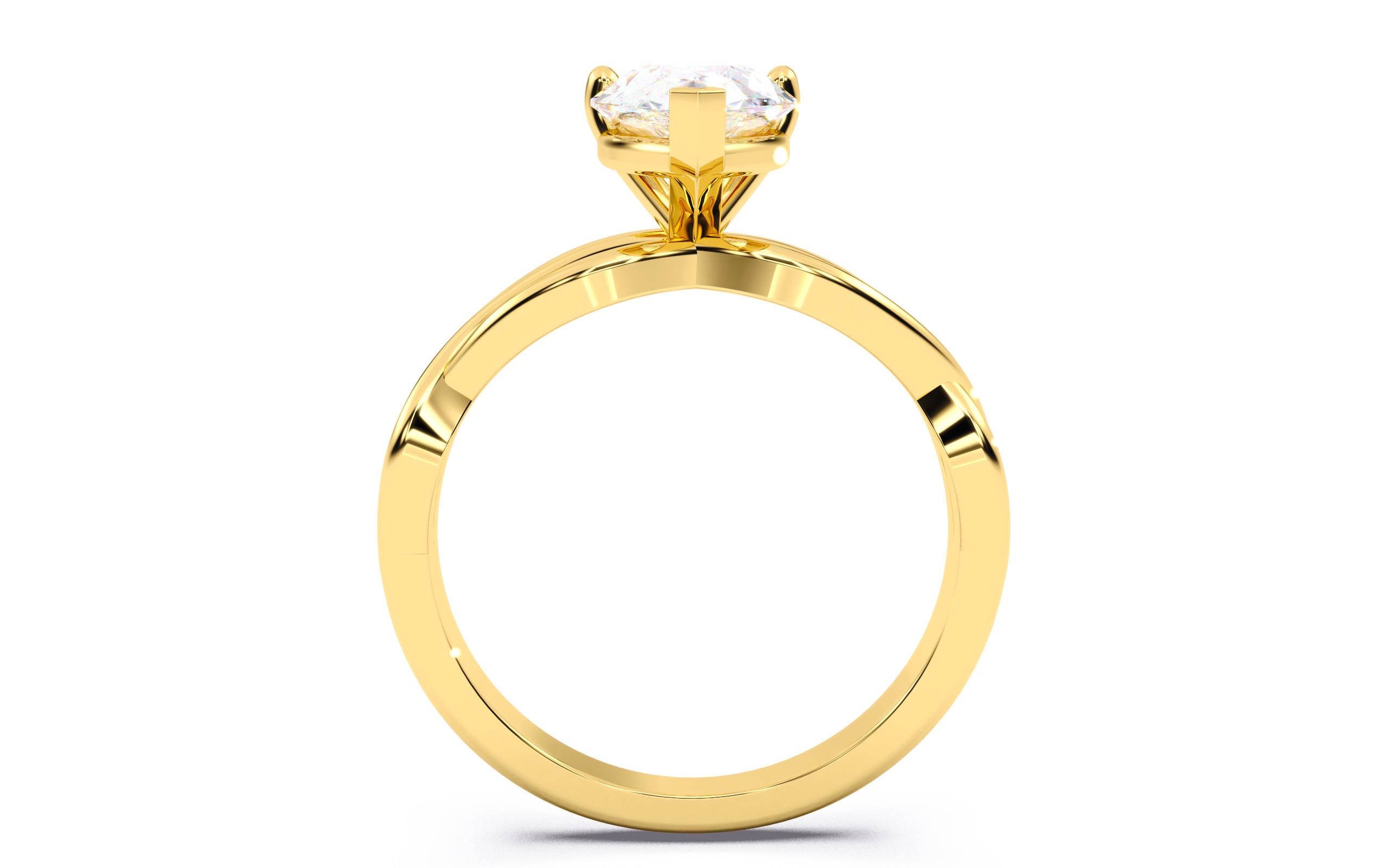 Pear Diamond Solitaire Ring 3D print model 3D print model_5
