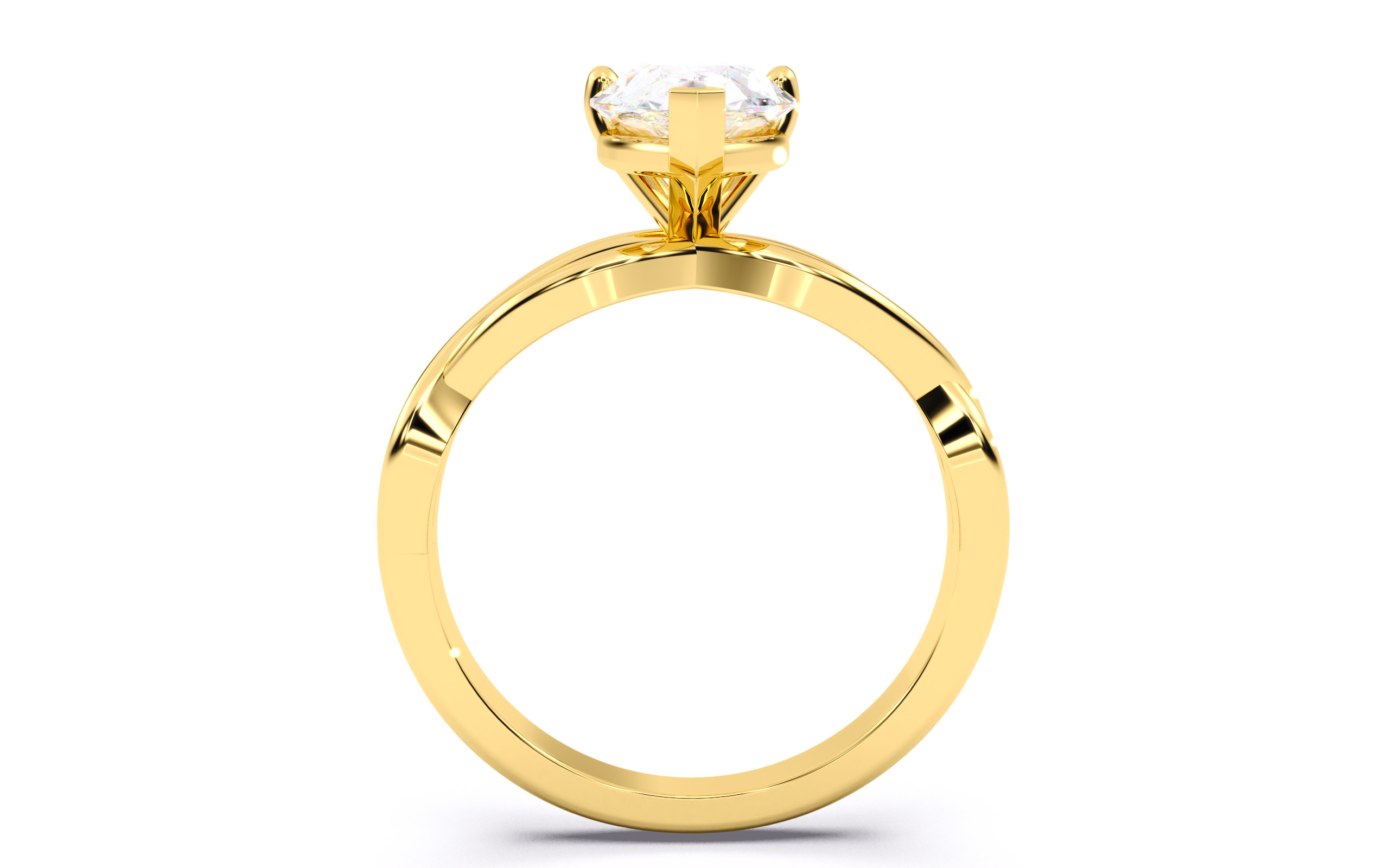 Pear Diamond Solitaire Ring 3D print model 3D print model_4