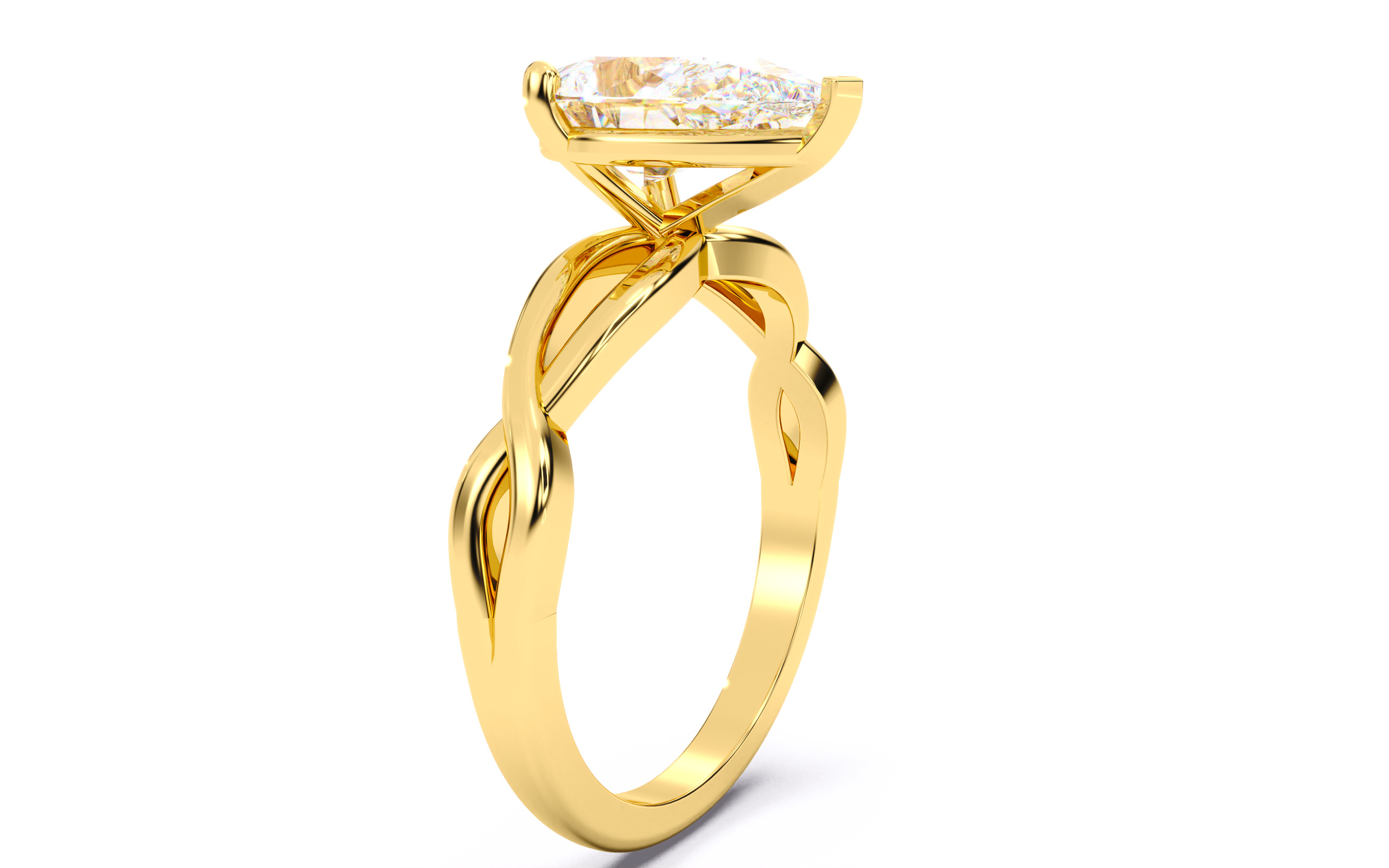 Pear Diamond Solitaire Ring 3D print model 3D print model_17