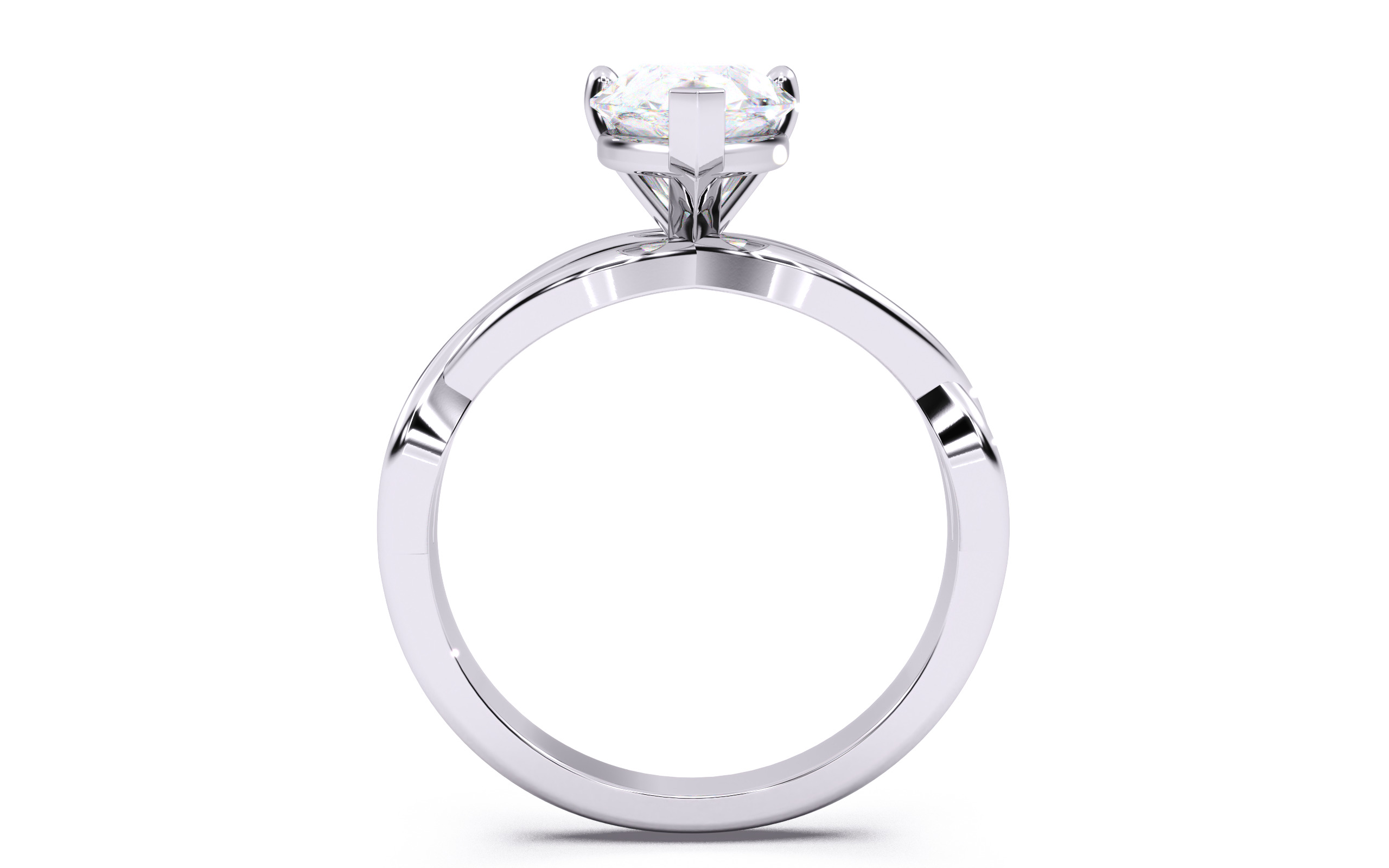 Pear Diamond Solitaire Ring 3D print model 3D print model_3