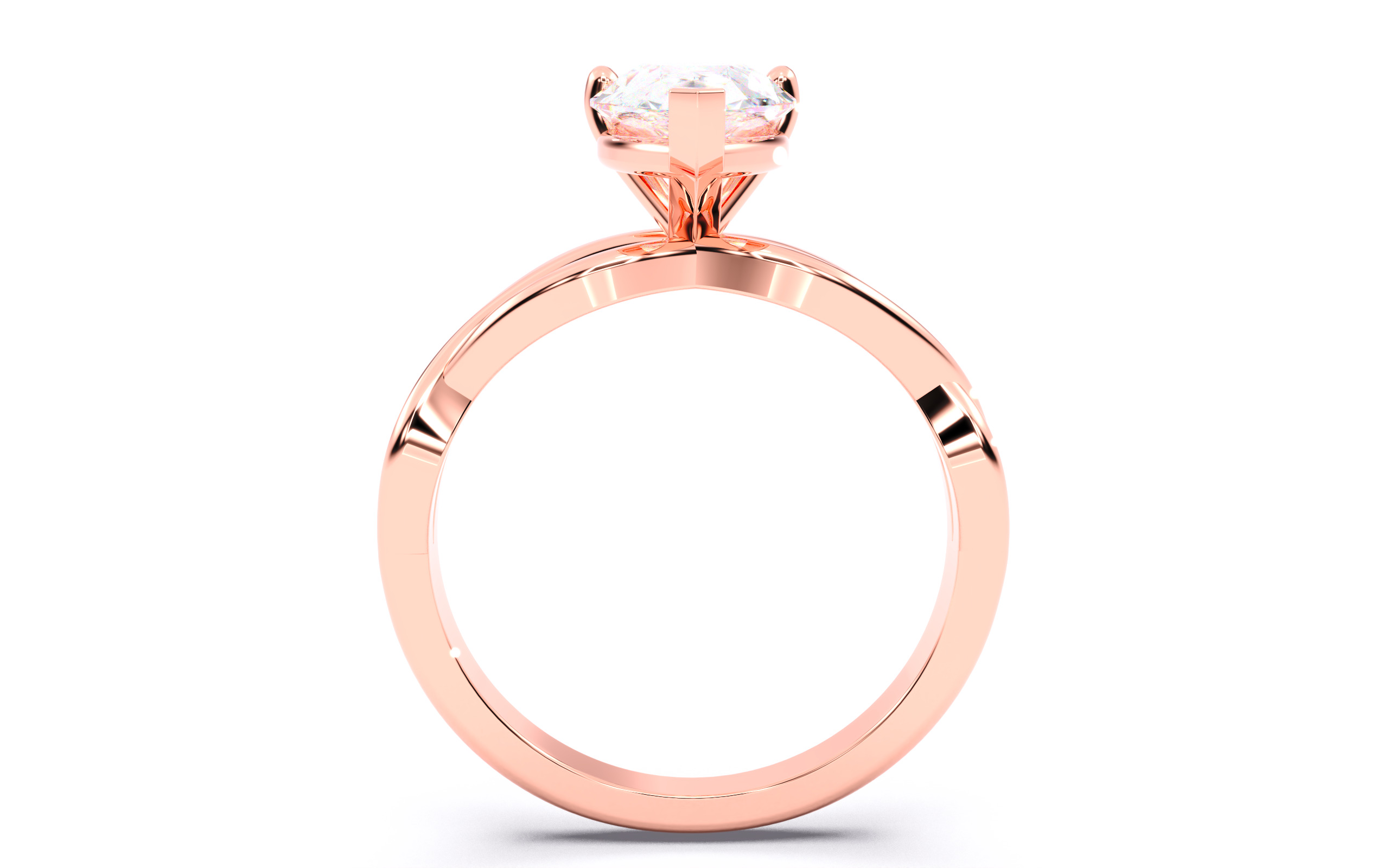 Pear Diamond Solitaire Ring 3D print model 3D print model_22
