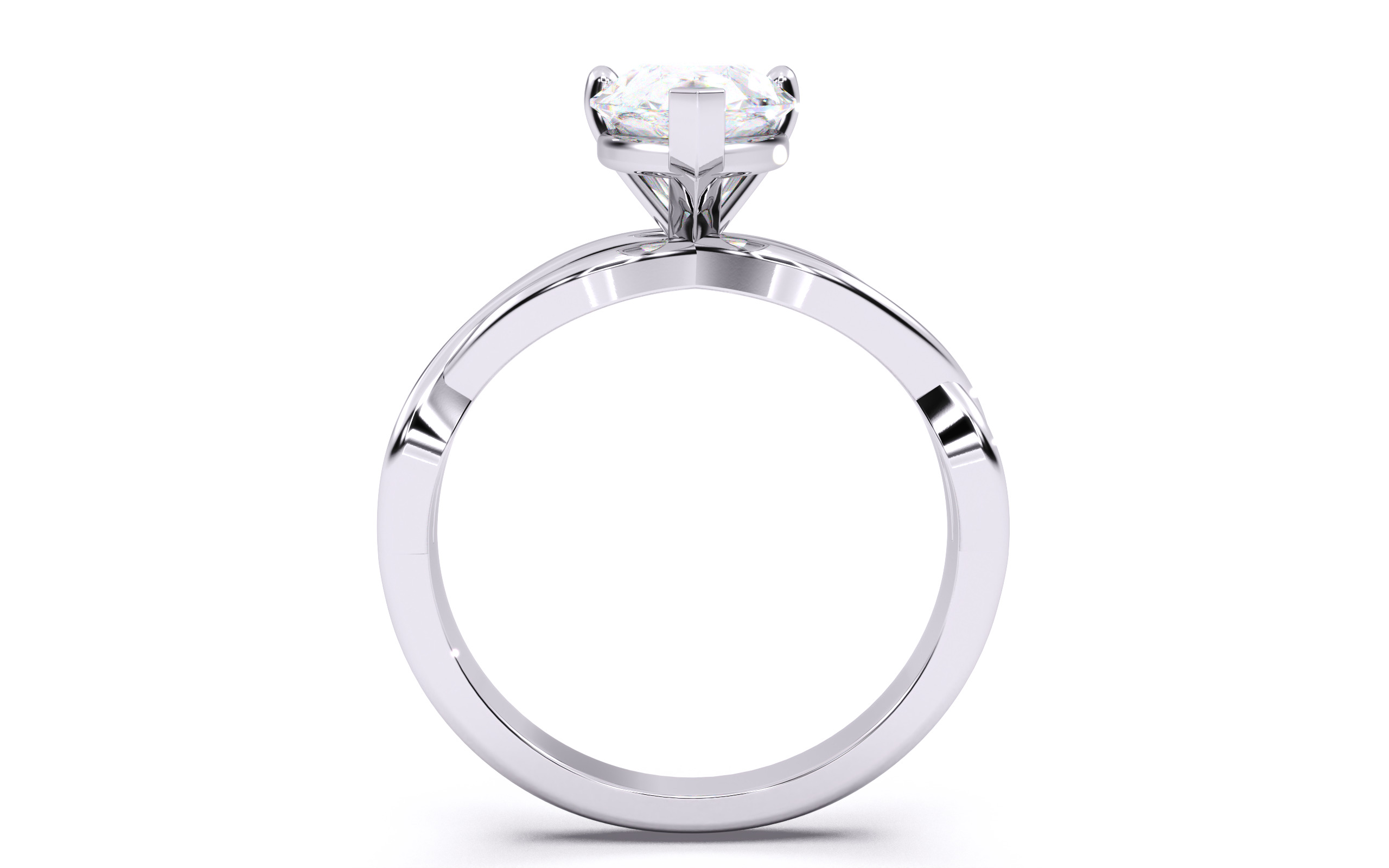 Pear Diamond Solitaire Ring 3D print model 3D print model_24