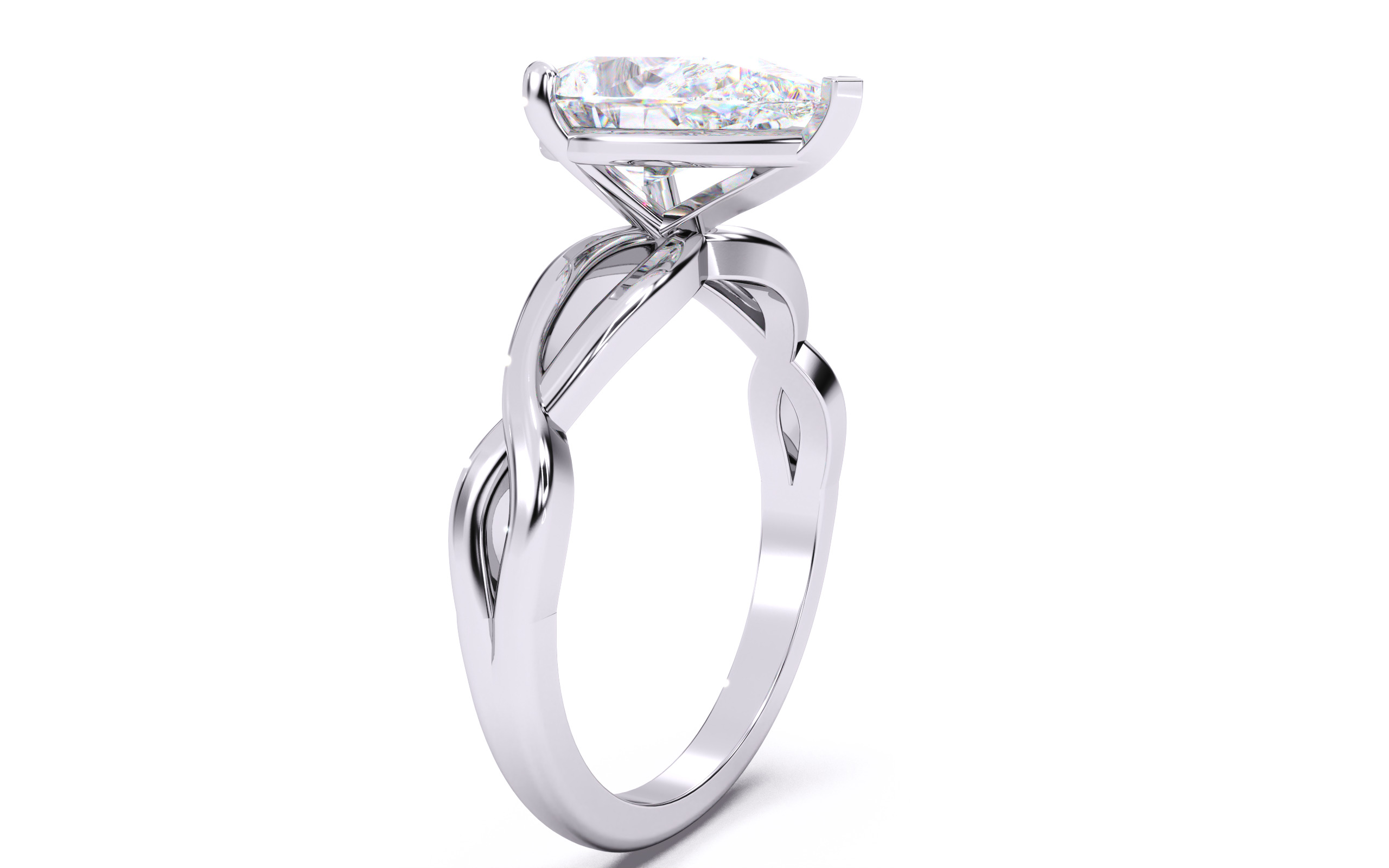 Pear Diamond Solitaire Ring 3D print model 3D print model_15