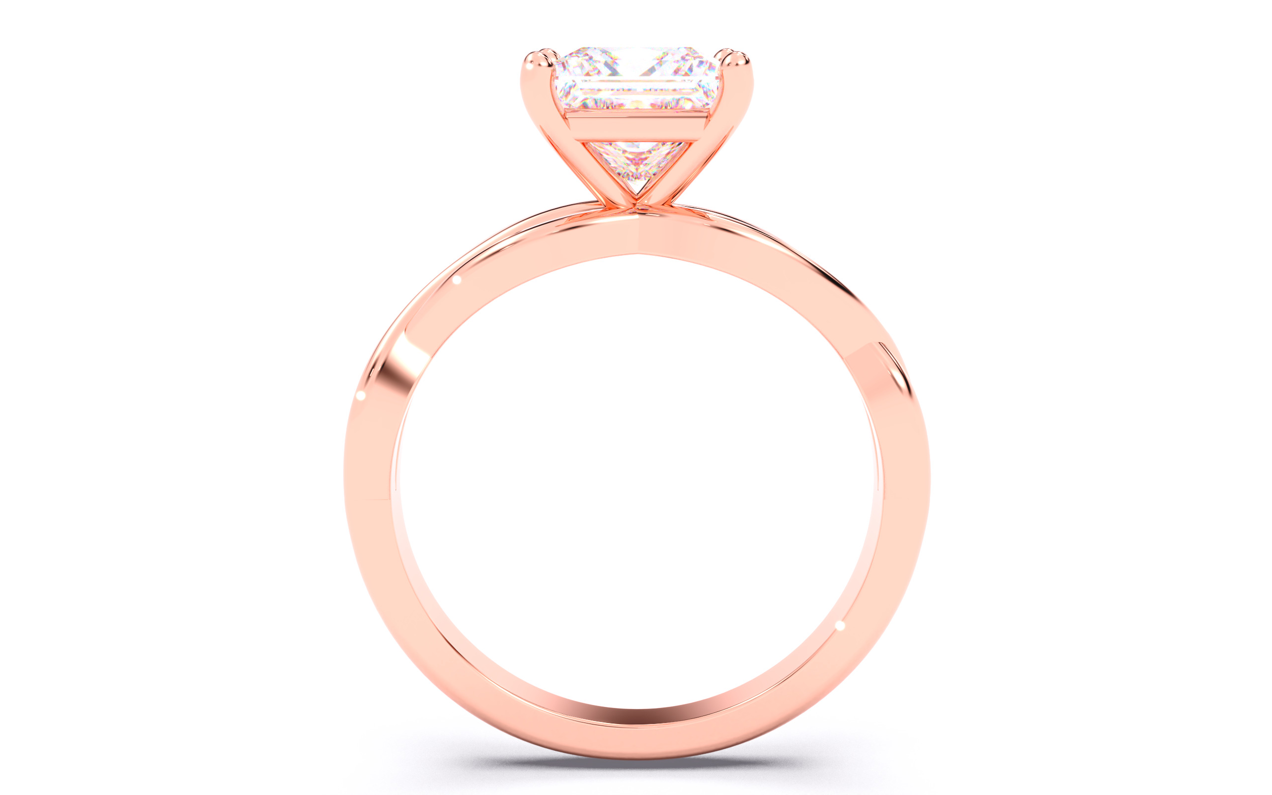 Princess Diamond Solitaire Ring 3D print model 3D print model_22