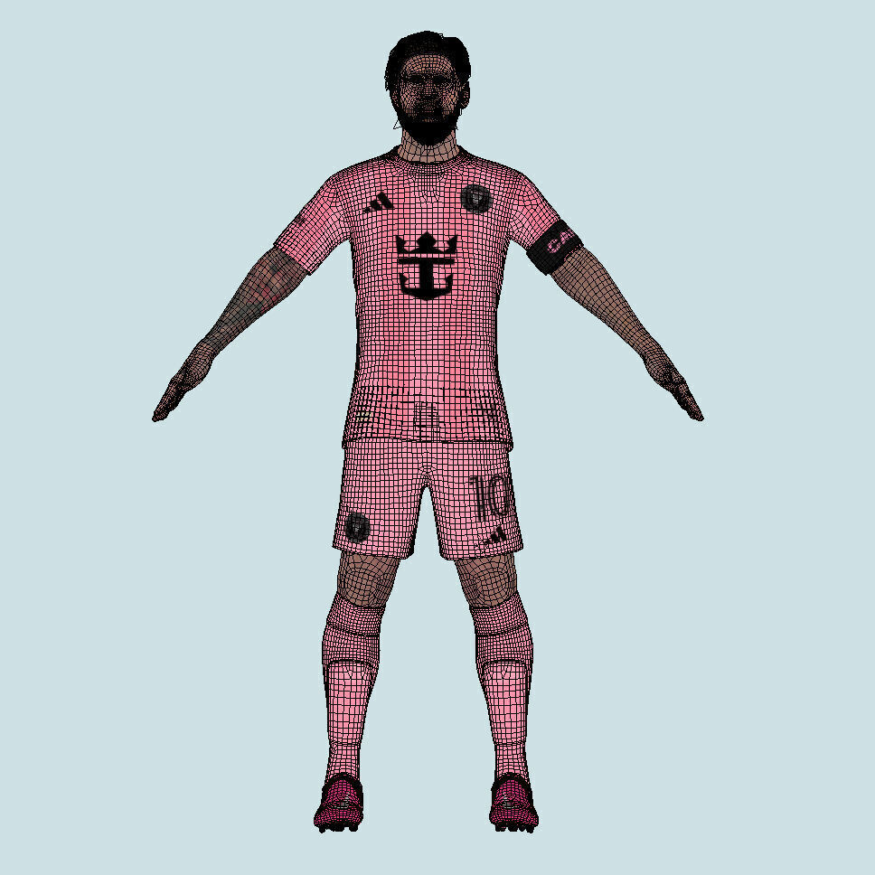 T-Pose Rigged Lionel Messi Miami 25-26 3D model_9