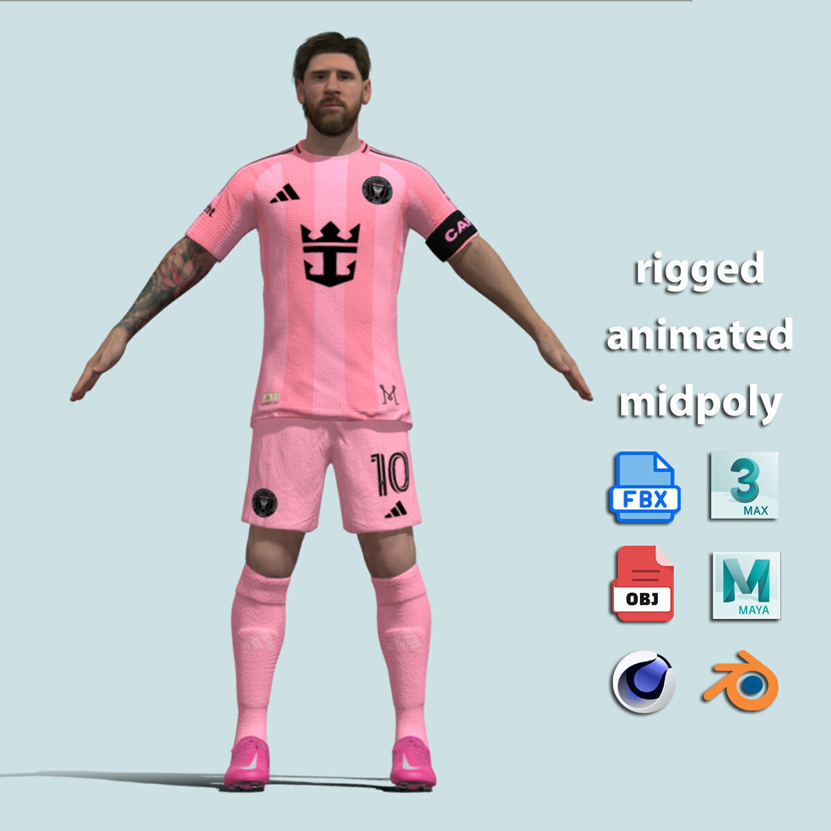 T-Pose Rigged Lionel Messi Miami 25-26 3D model_4