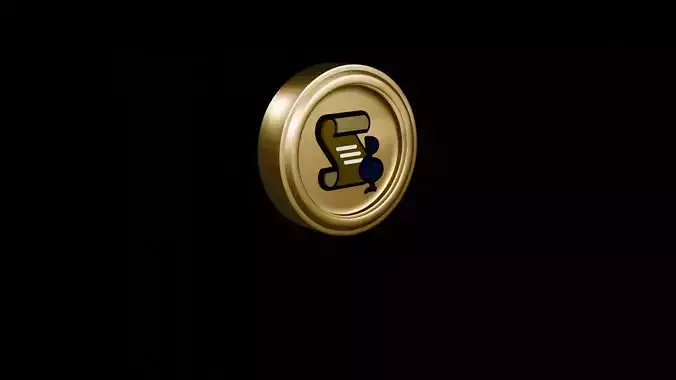 Gold coin  3D low poly Low-poly 3D model