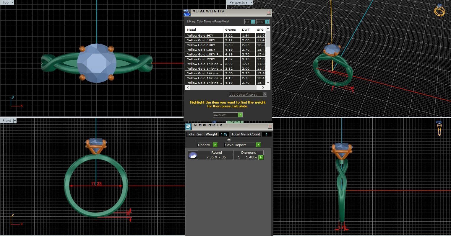 Round Diamond Solitaire Ring 3D print model 3D print model_25