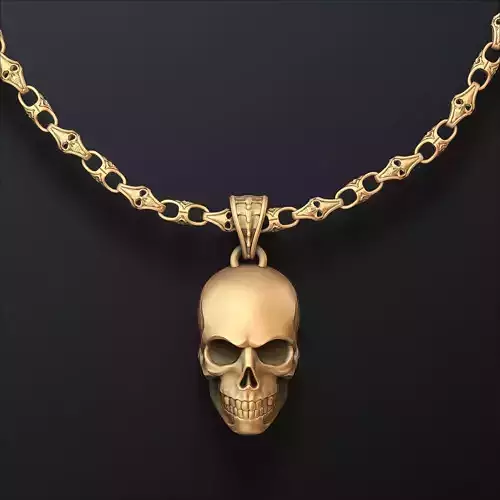 Skull Chain Pendant v2 Set 3D print model
