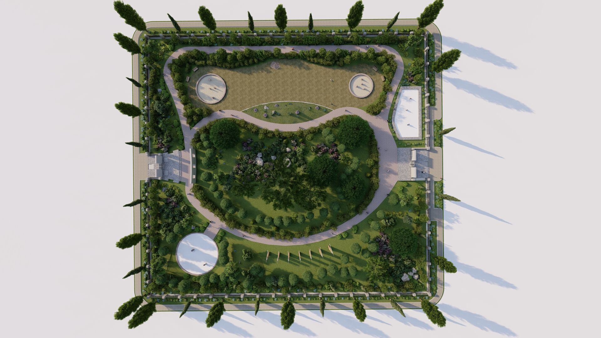 park-public park-Private Park Landscape 3D model_4