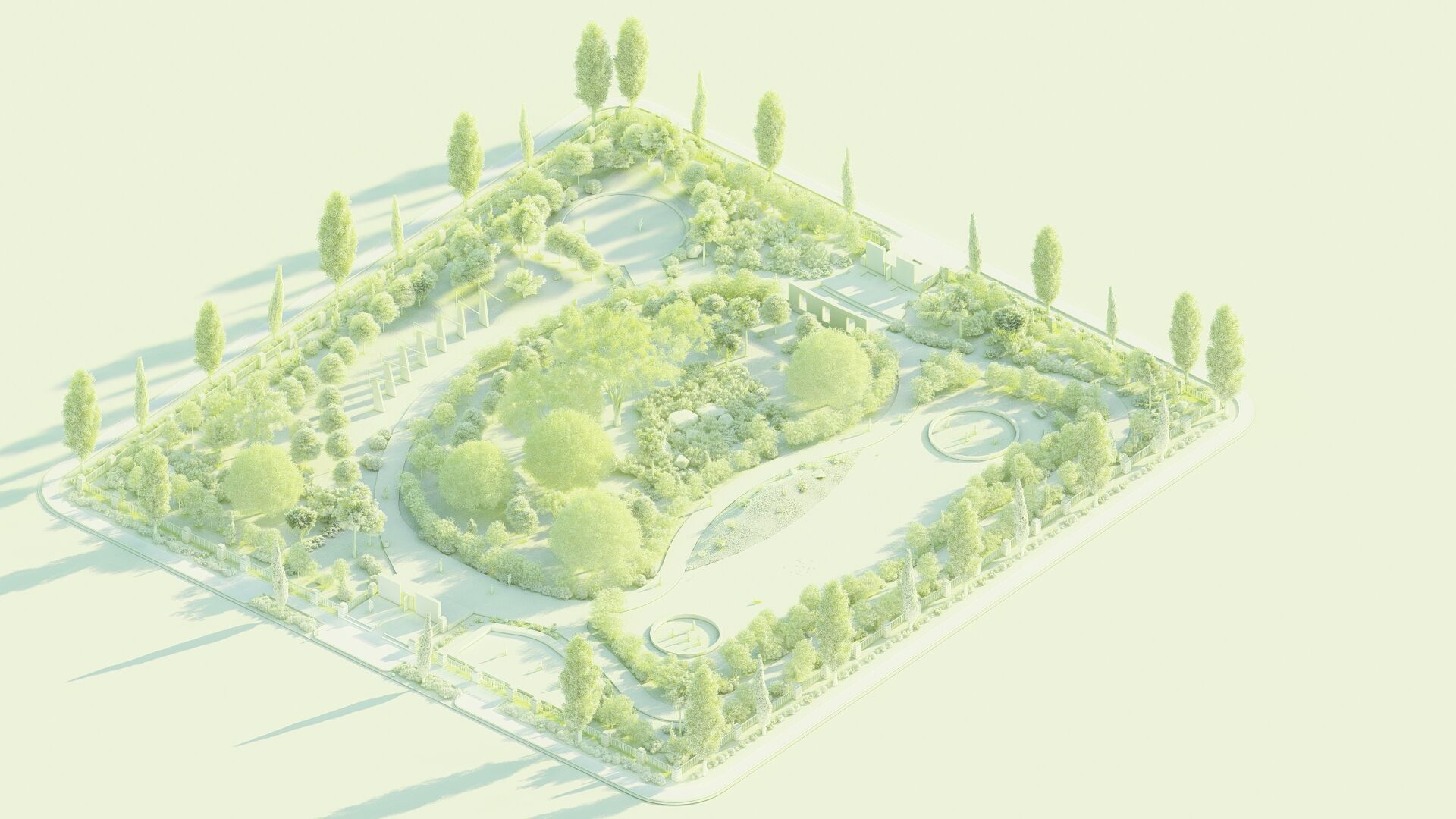 park-public park-Private Park Landscape 3D model_22