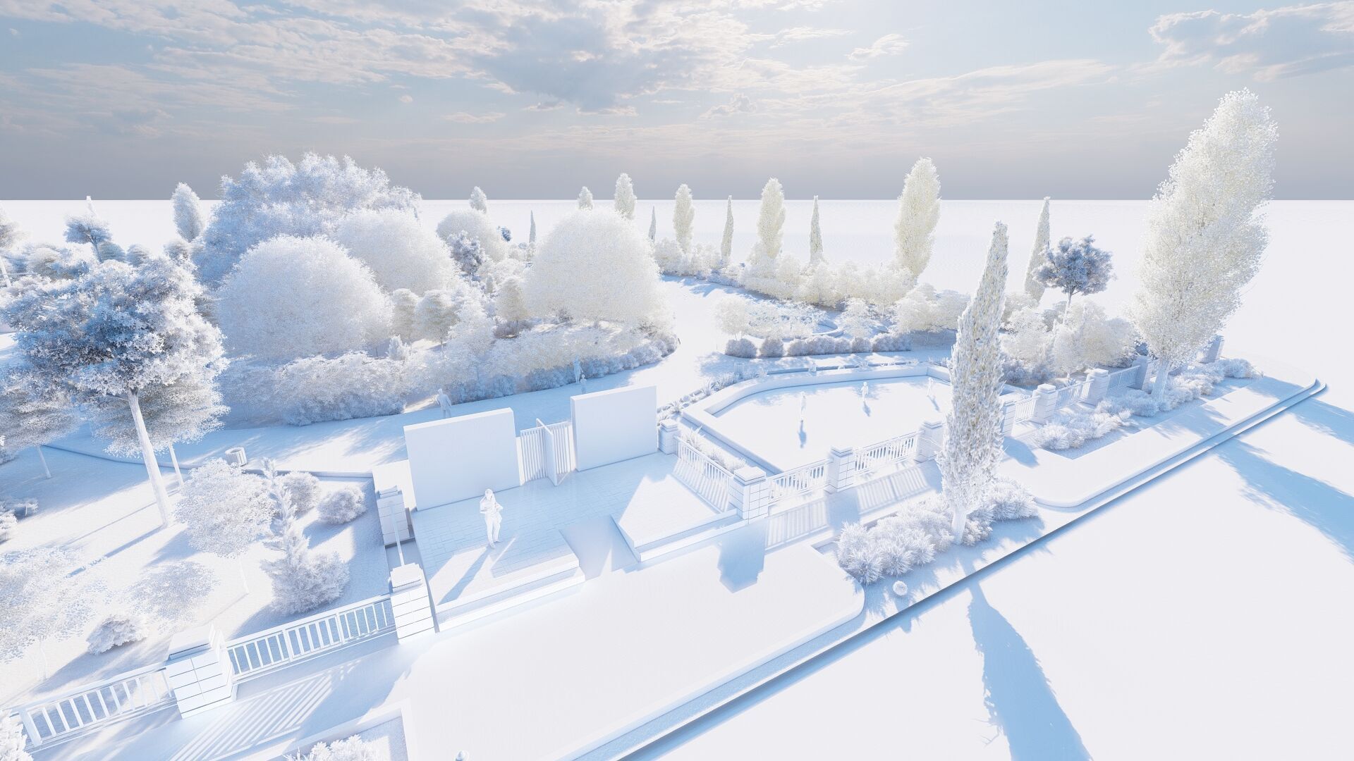 park-public park-Private Park Landscape 3D model_26