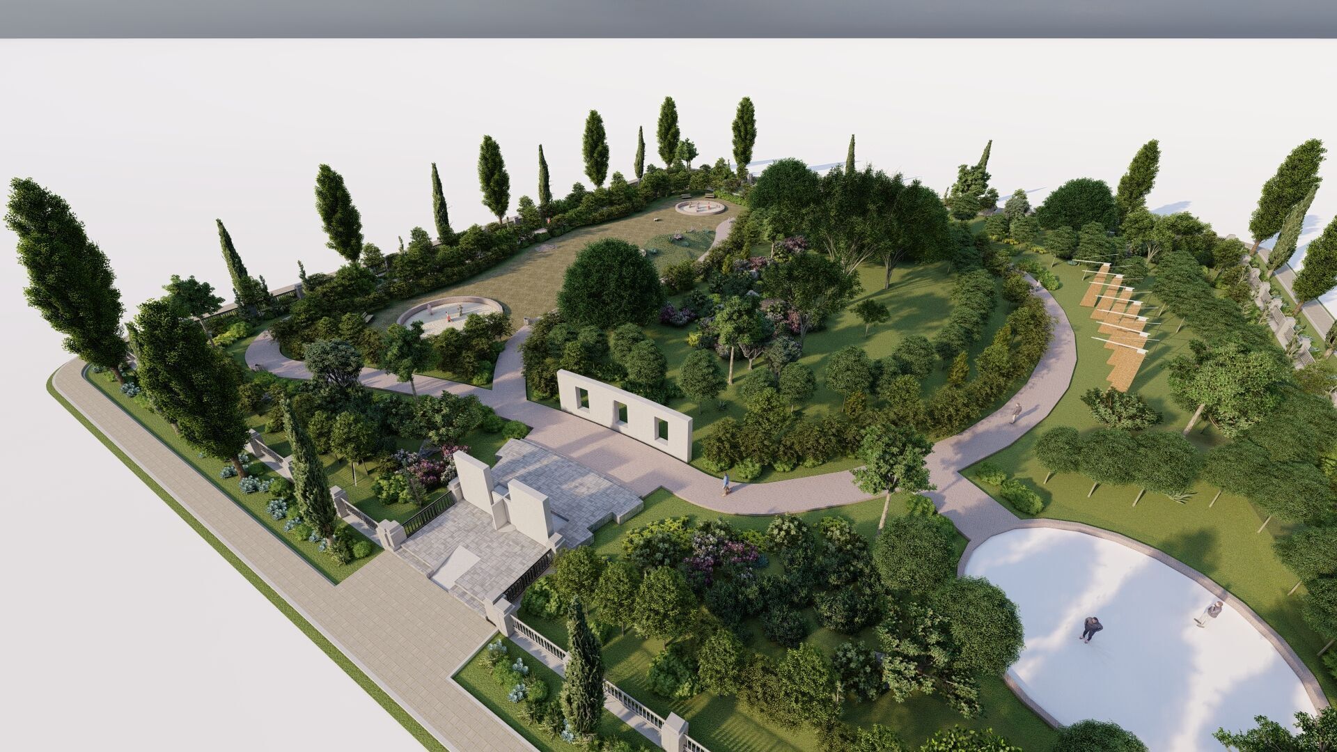 park-public park-Private Park Landscape 3D model_11