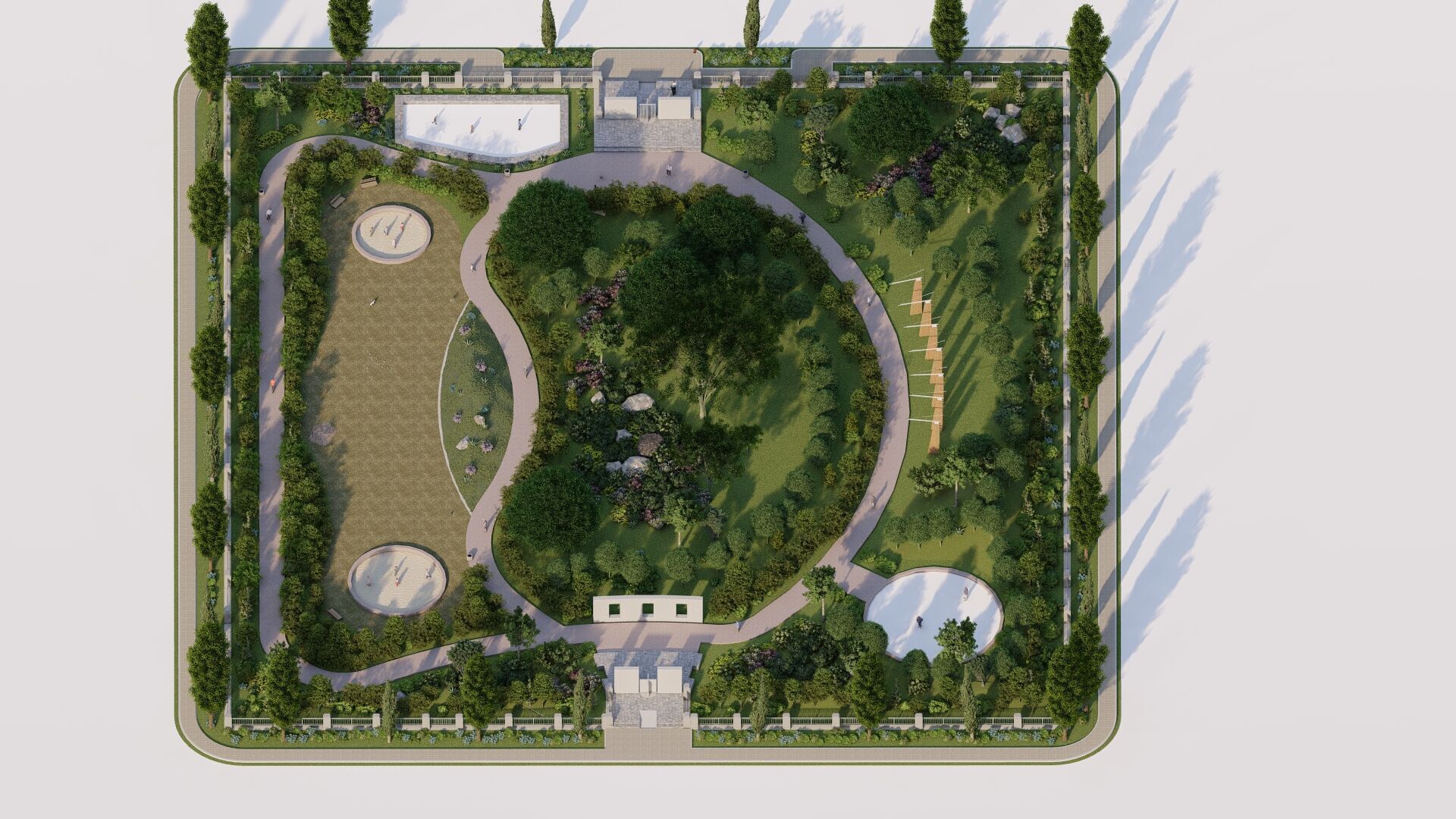 park-public park-Private Park Landscape 3D model_14