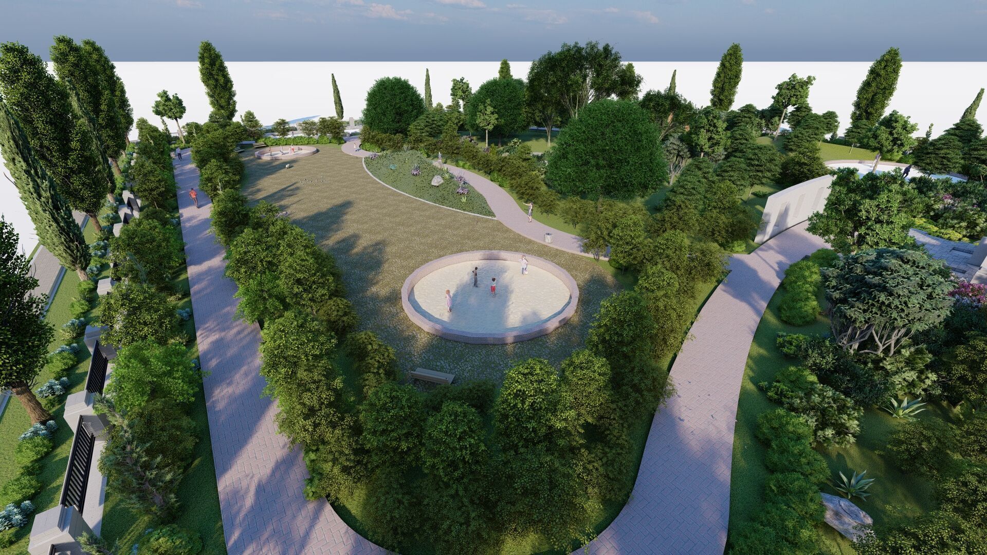 park-public park-Private Park Landscape 3D model_15