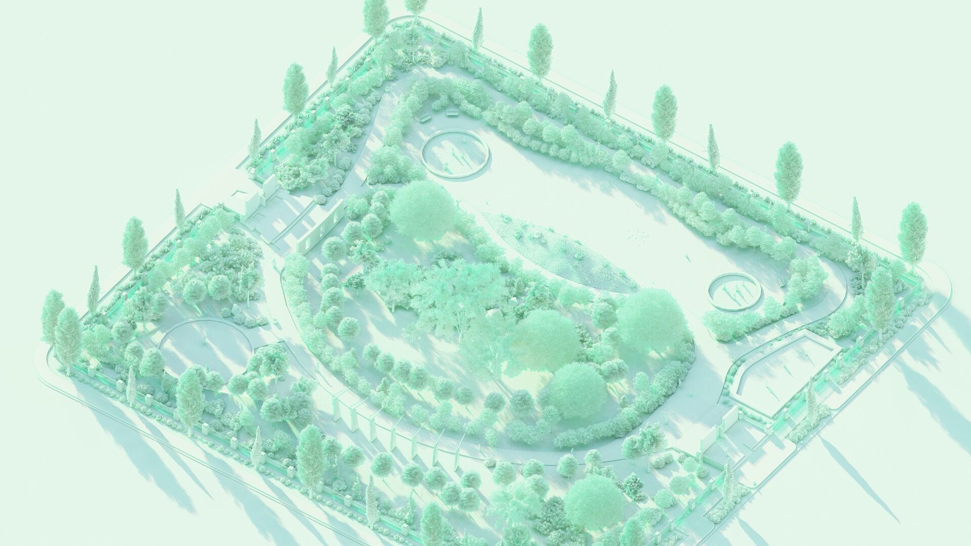 park-public park-Private Park Landscape 3D model_28