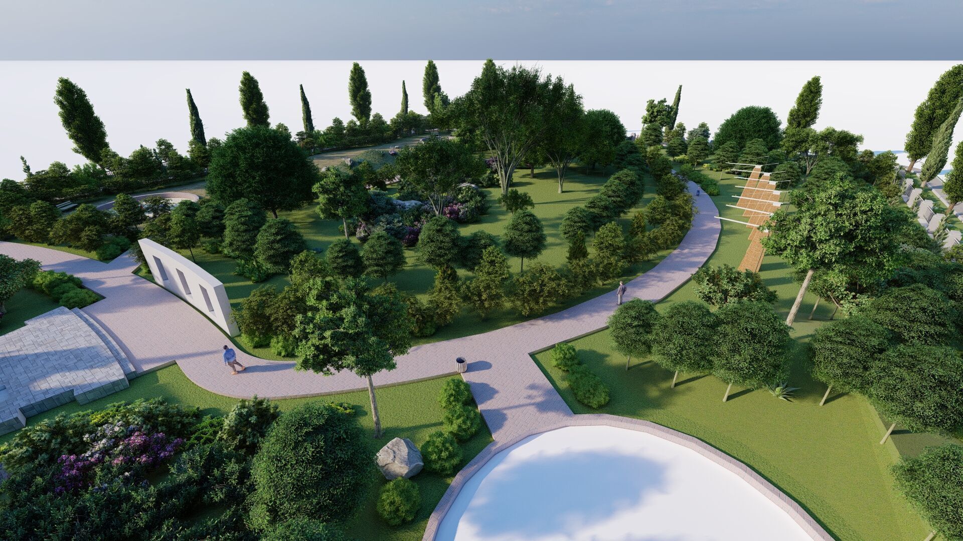 park-public park-Private Park Landscape 3D model_16