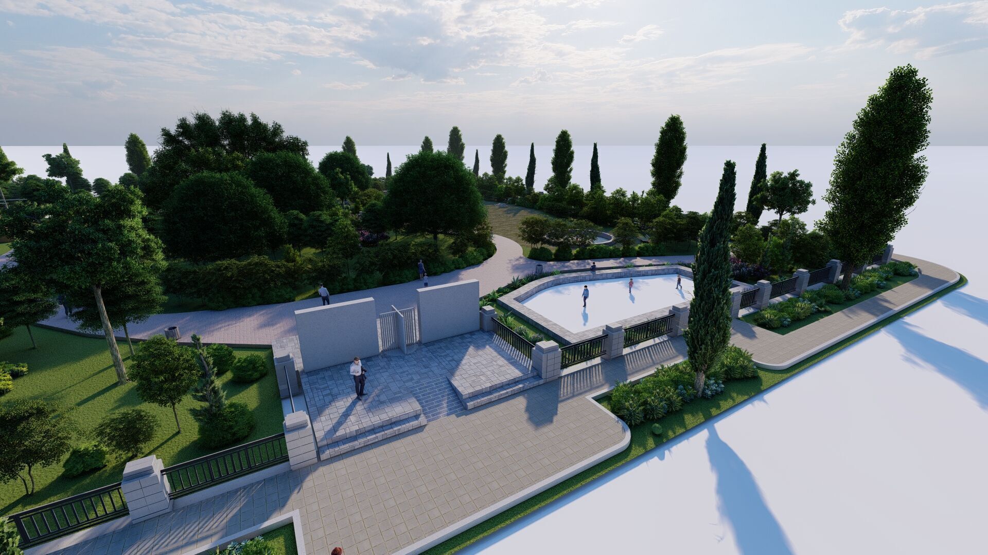park-public park-Private Park Landscape 3D model_17