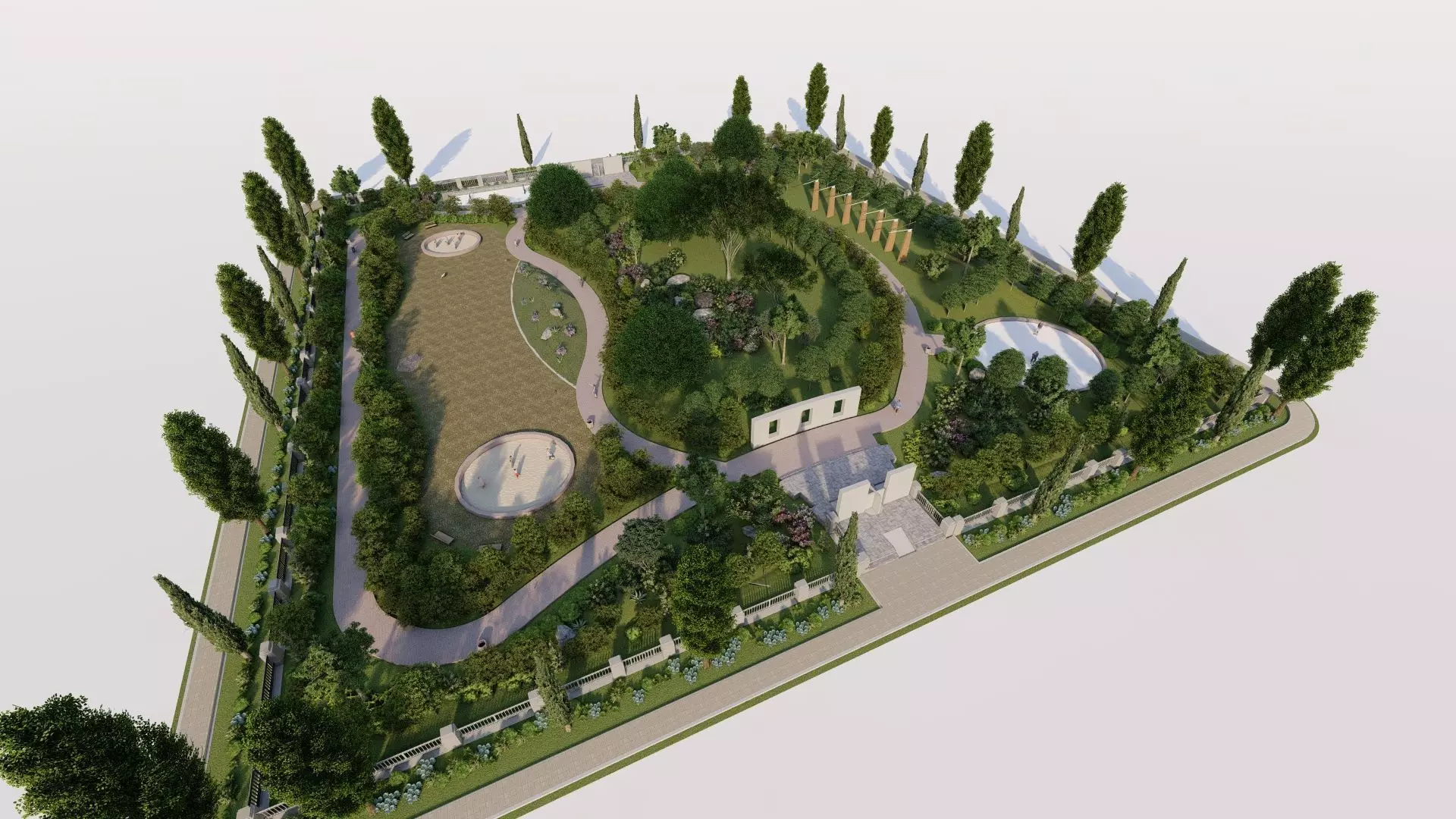 park-public park-Private Park Landscape 3D model_0