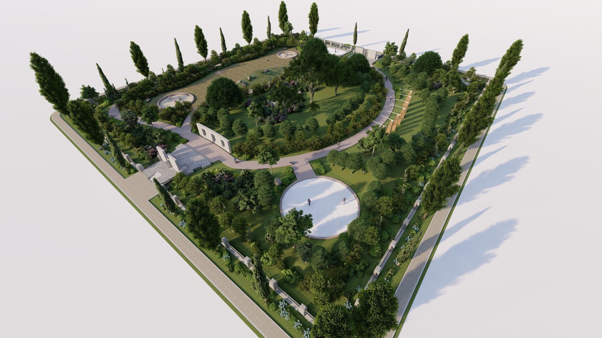 park-public park-Private Park Landscape 3D model_6