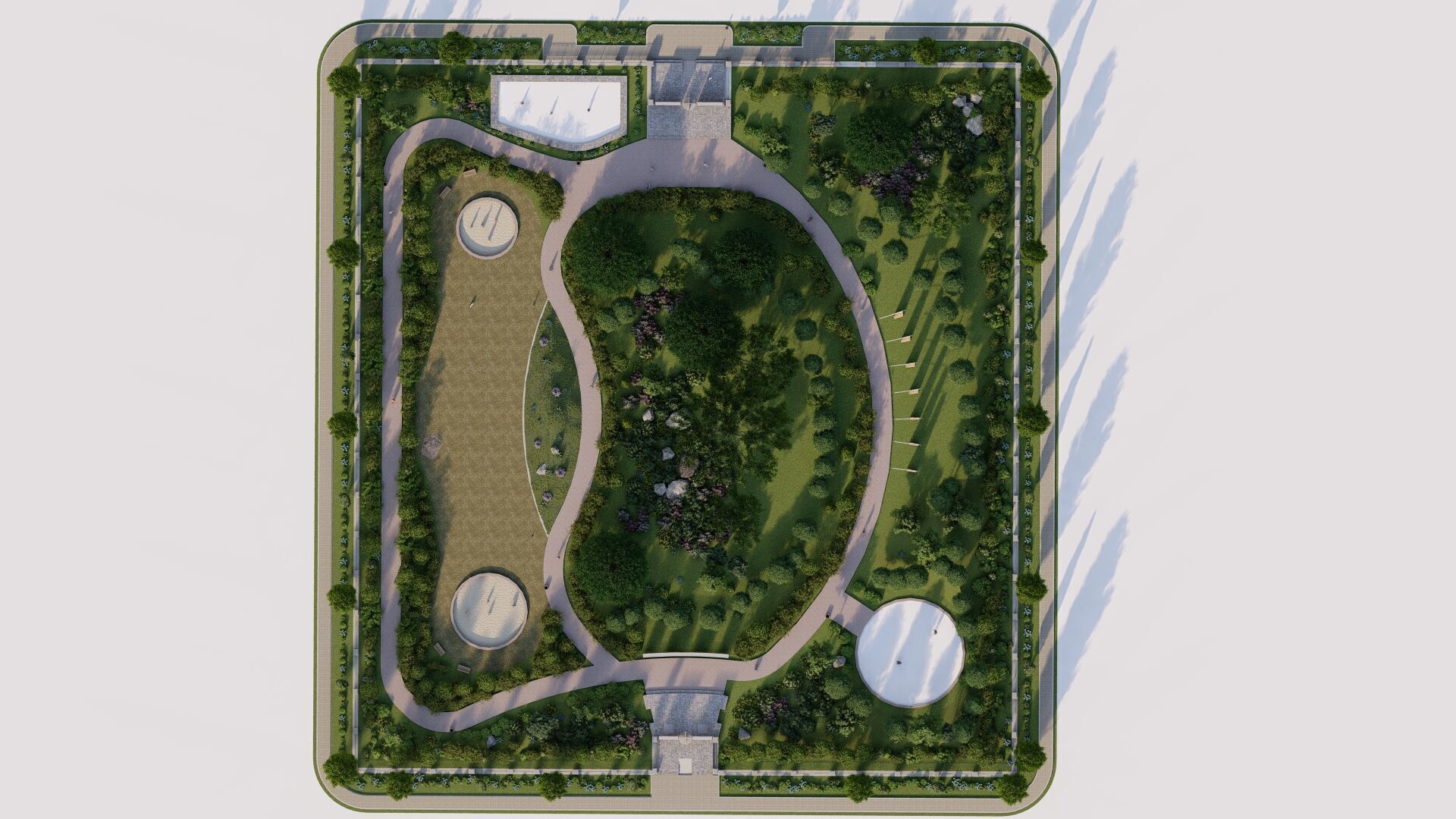 park-public park-Private Park Landscape 3D model_20