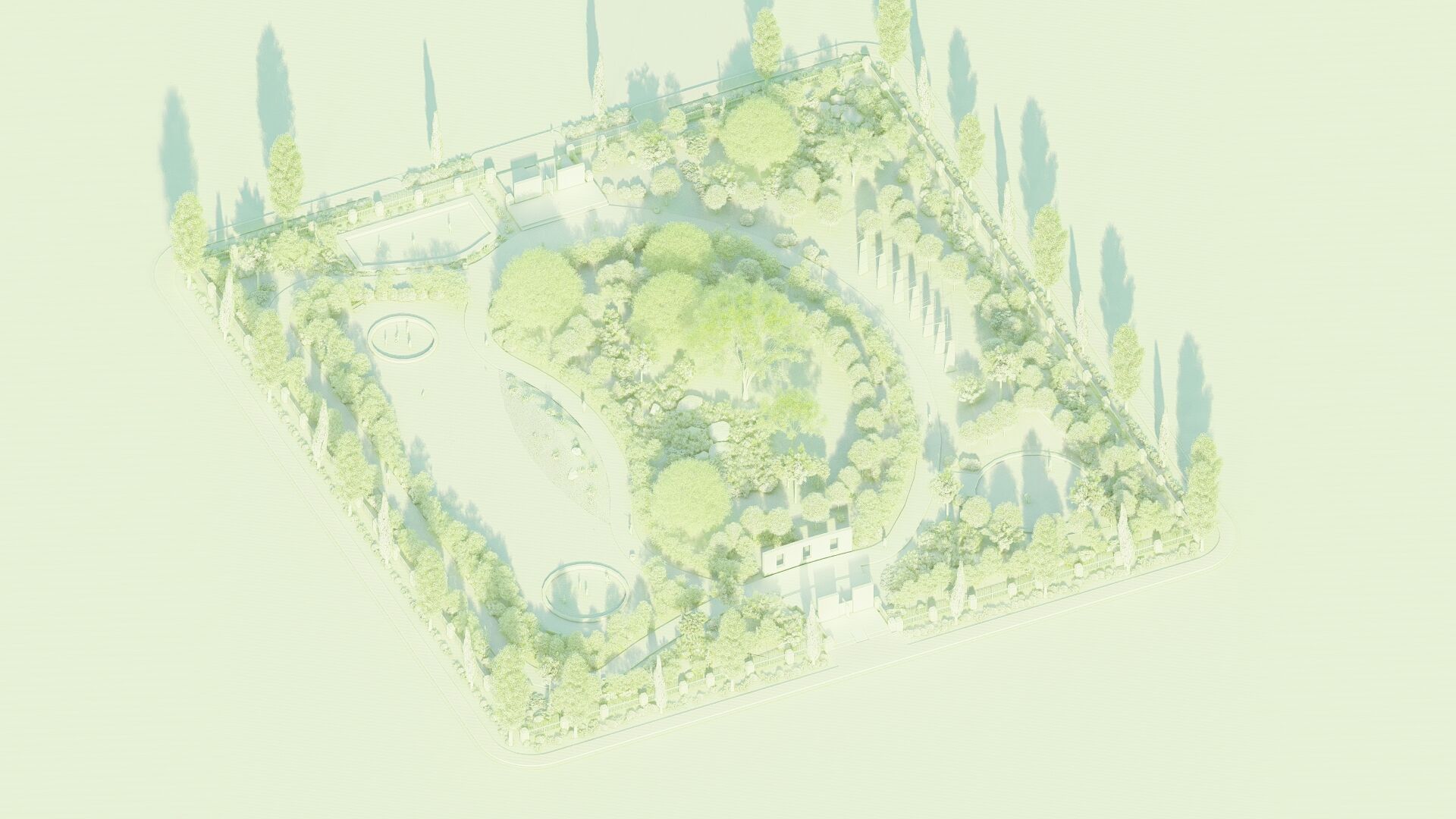 park-public park-Private Park Landscape 3D model_21