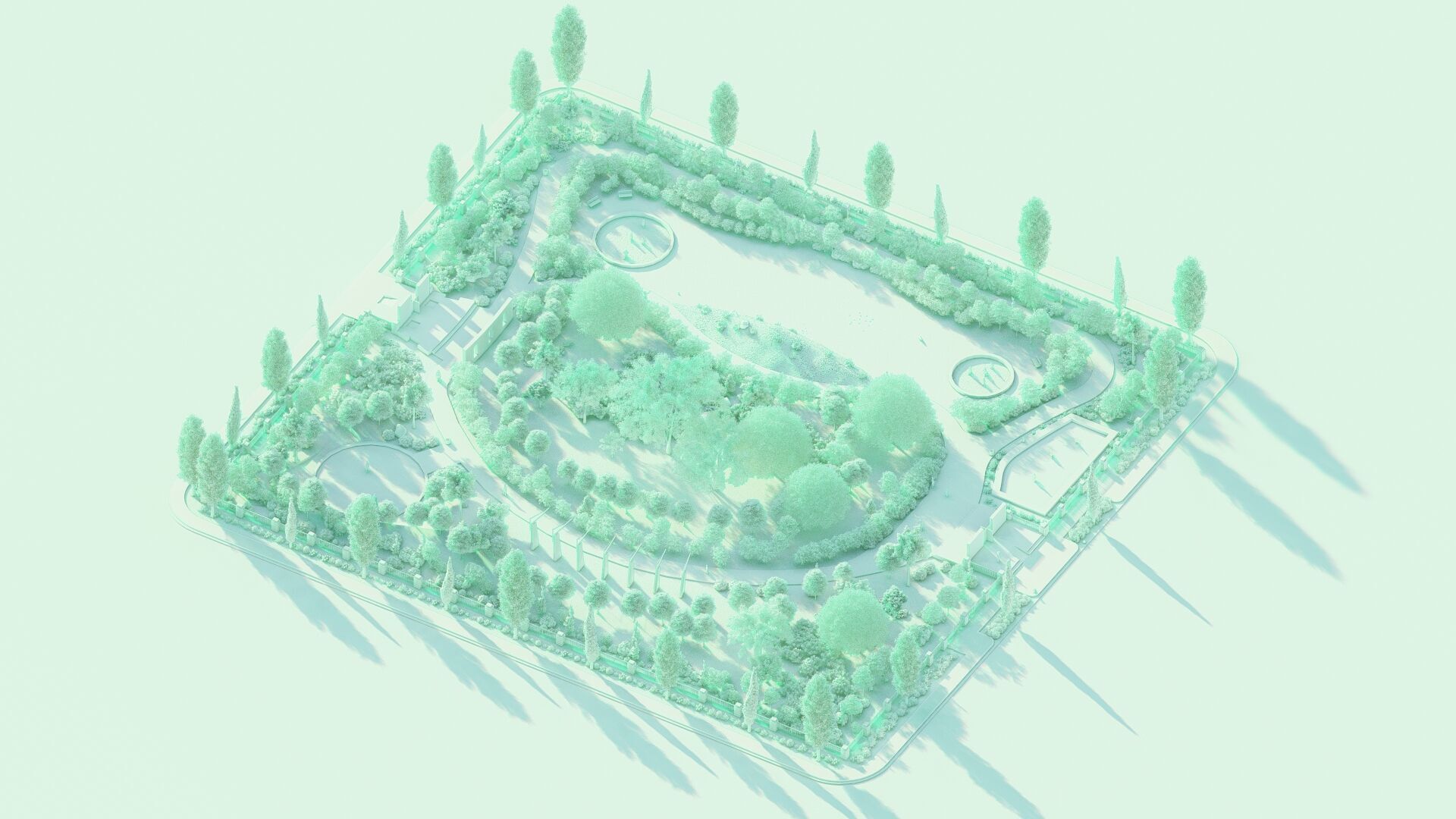 park-public park-Private Park Landscape 3D model_29