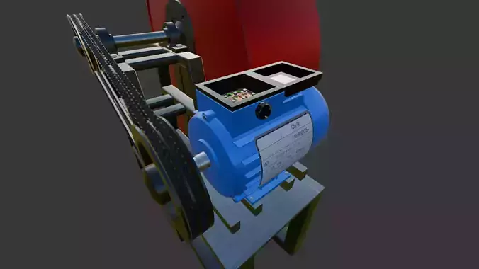 AC Electric Motor Low Poly PBR 3D Model