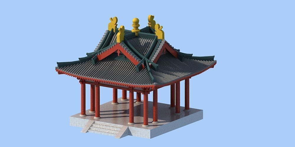 Chinese architecture 3D model_7