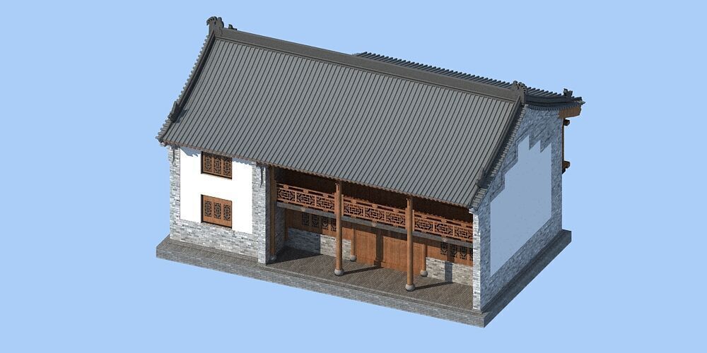 Chinese architecture 3D model_5