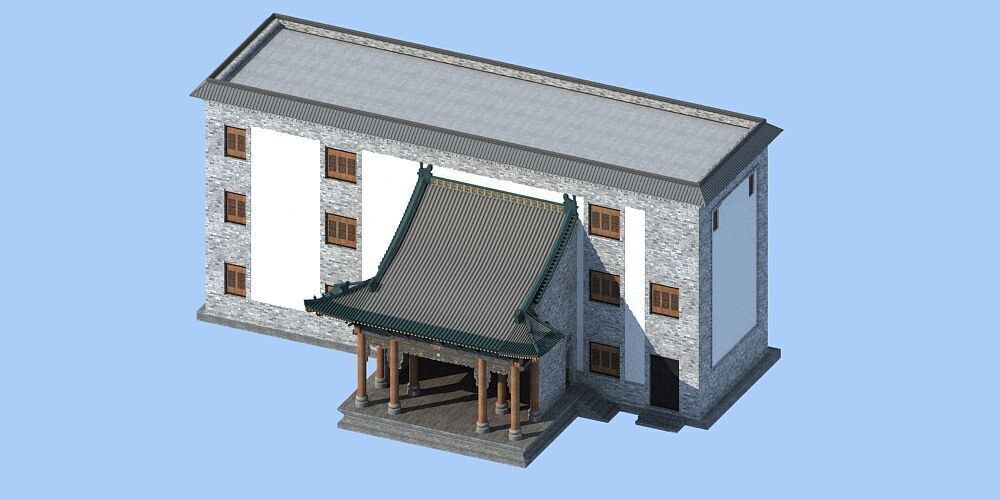 Chinese architecture 3D model_6