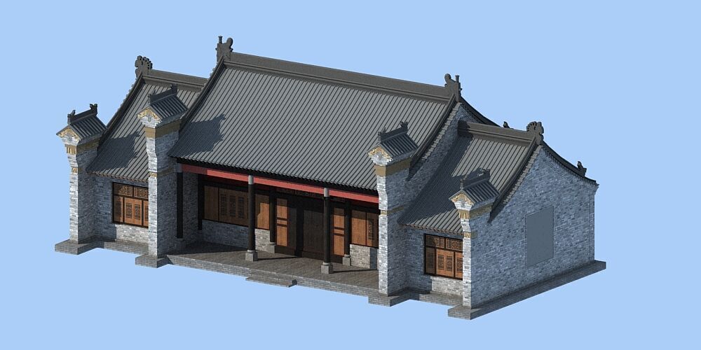 Chinese architecture 3D model_9