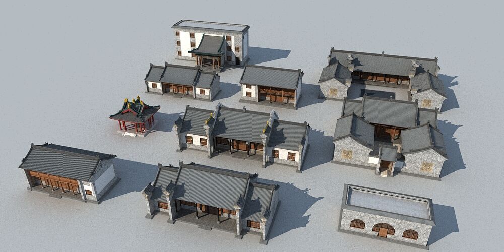 Chinese architecture 3D model_2