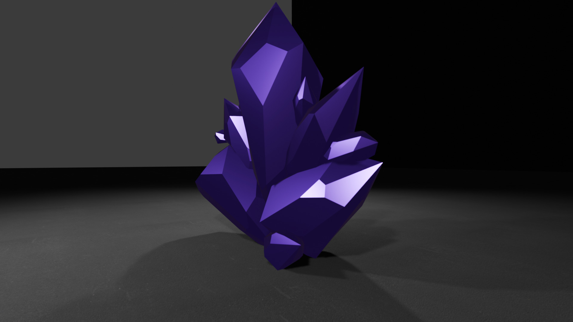Amethyst Crystal Low Poly 3D Model Low-poly 3D model_4