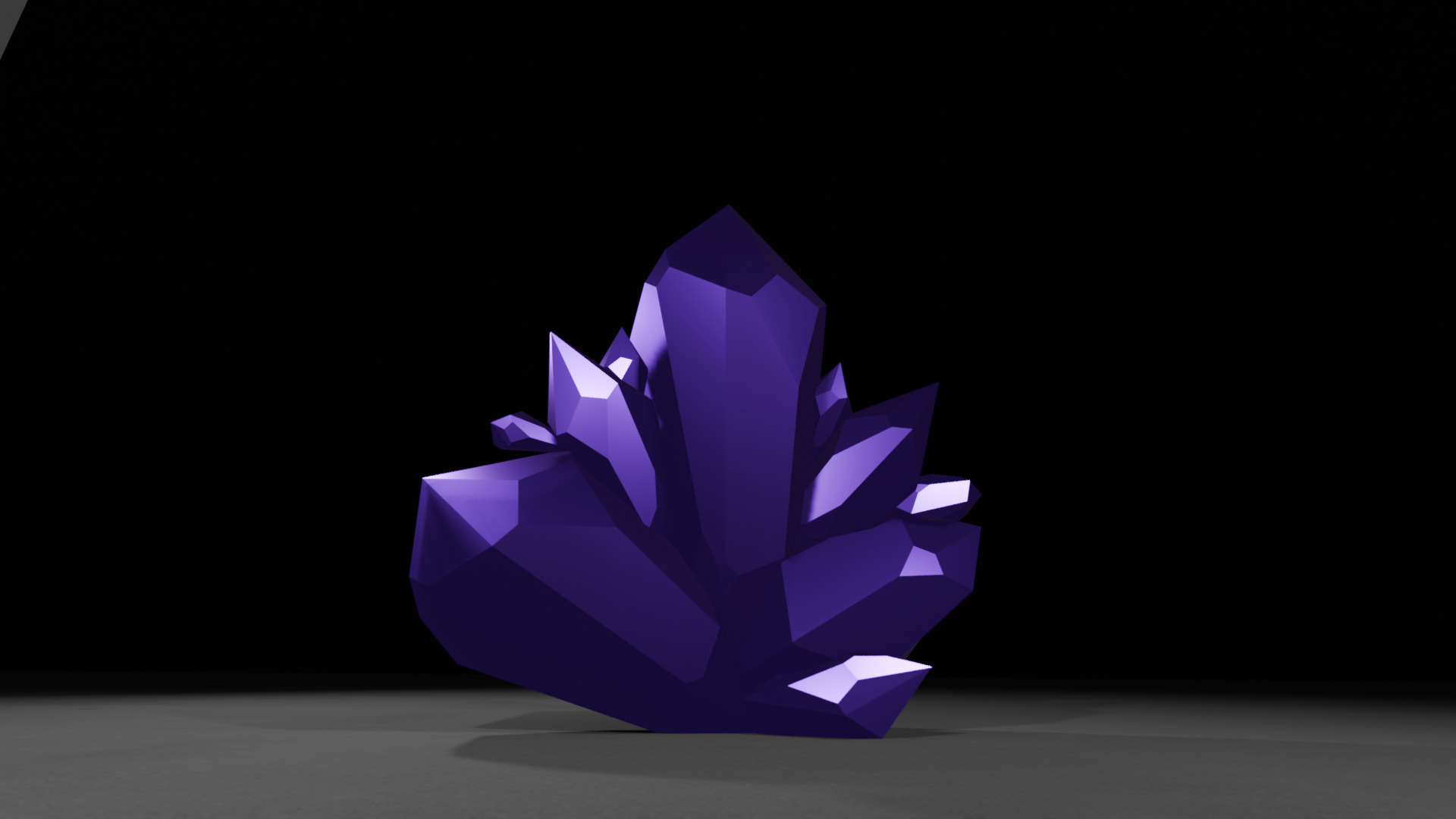 Amethyst Crystal Low Poly 3D Model Low-poly 3D model_1