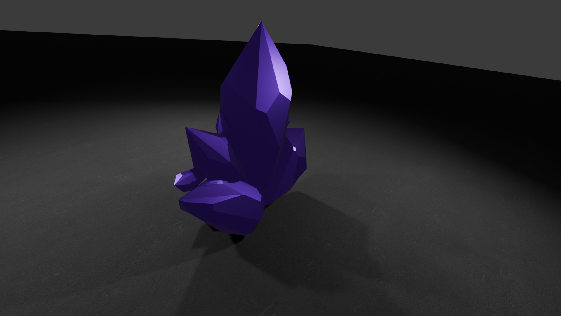 Amethyst Crystal Low Poly 3D Model Low-poly 3D model_3