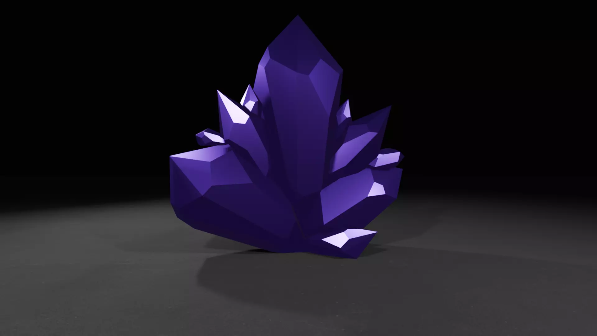 Amethyst Crystal Low Poly 3D Model Low-poly 3D model_0